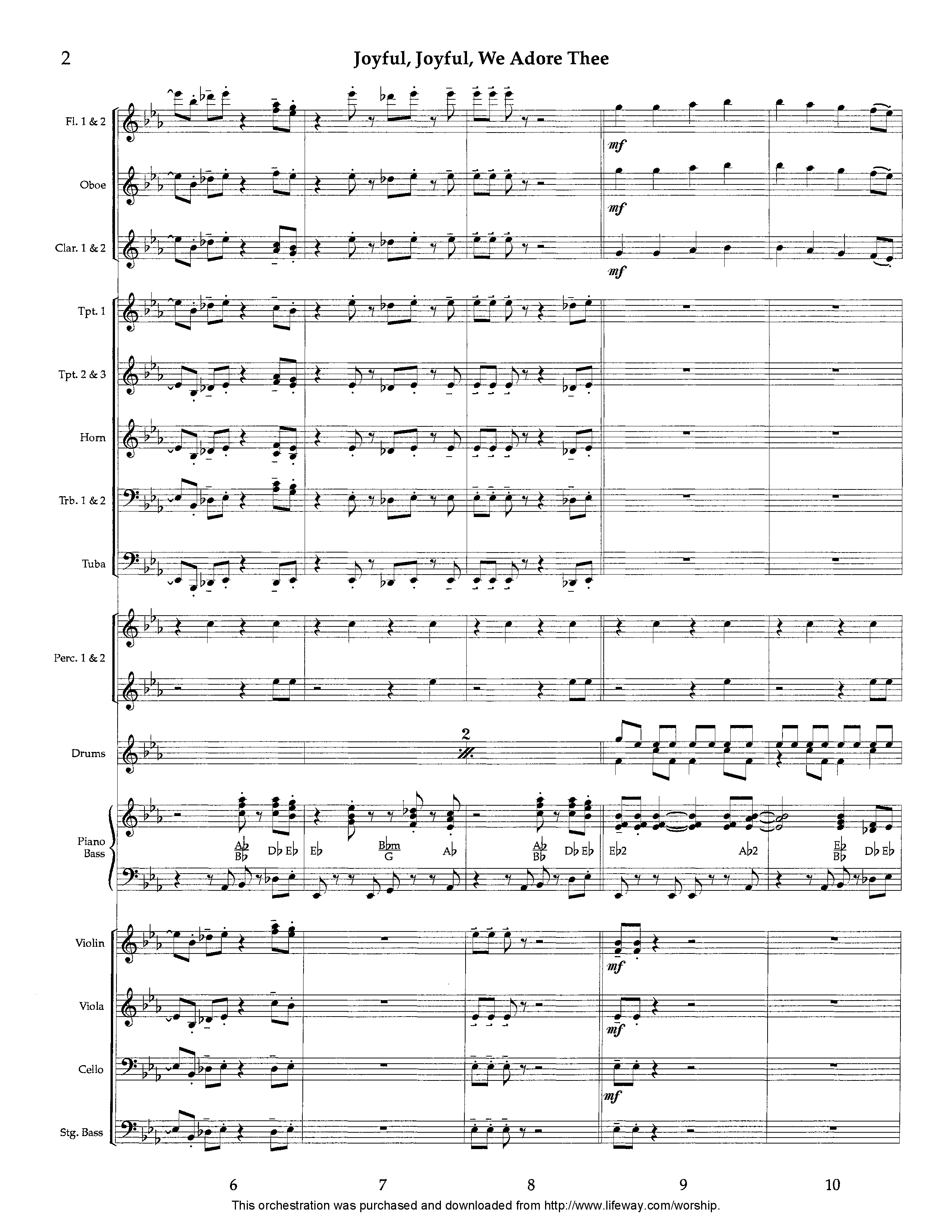 Joyful Joyful We Adore Thee (Instrumental) Orchestration (Lifeway Worship / Arr. Tom Payne)