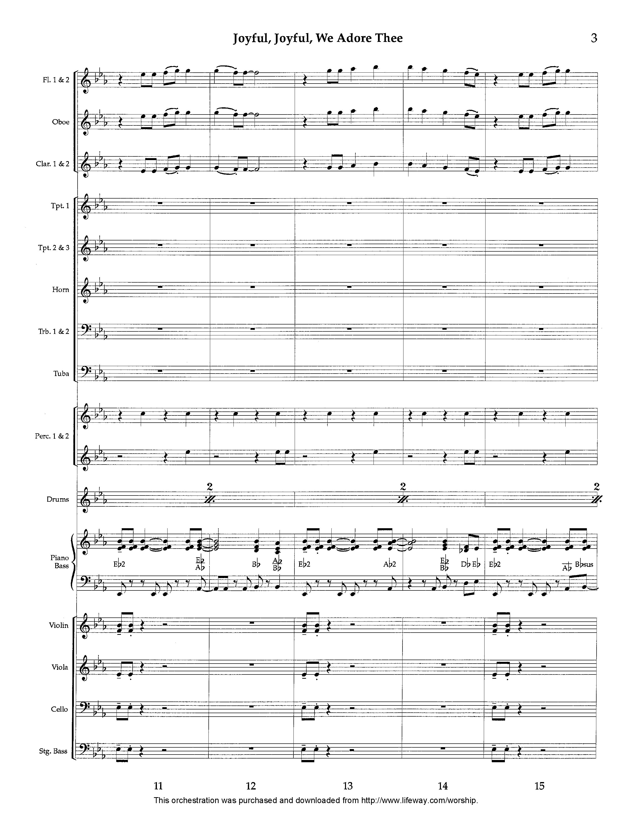 Joyful Joyful We Adore Thee (Instrumental) Orchestration (Lifeway Worship / Arr. Tom Payne)