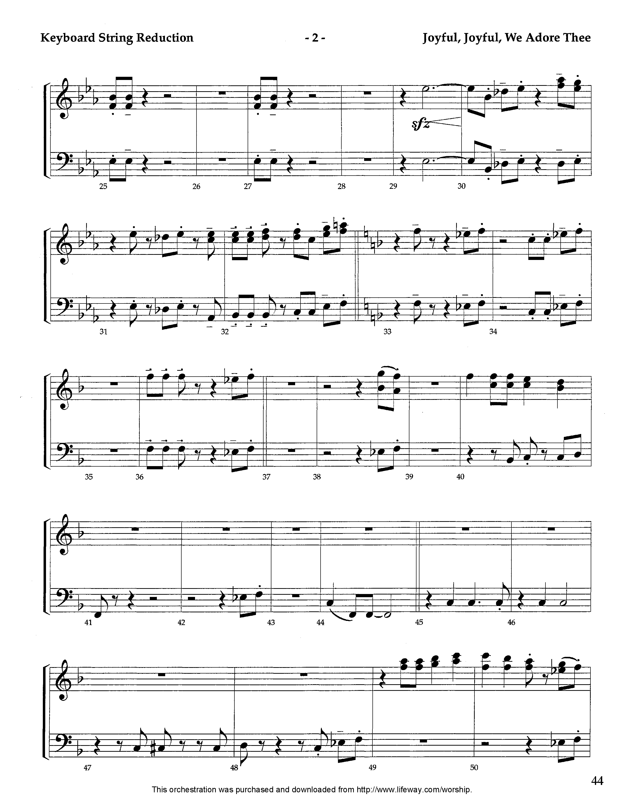 Joyful Joyful We Adore Thee (Instrumental) String Reduction (Lifeway Worship / Arr. Tom Payne)