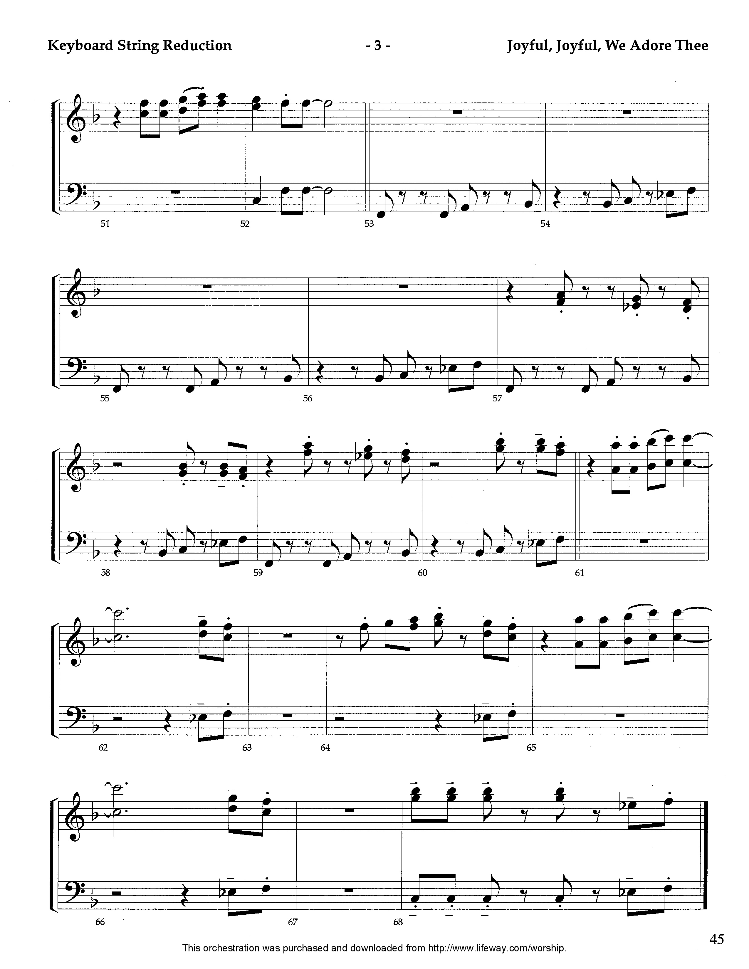 Joyful Joyful We Adore Thee (Instrumental) String Reduction (Lifeway Worship / Arr. Tom Payne)