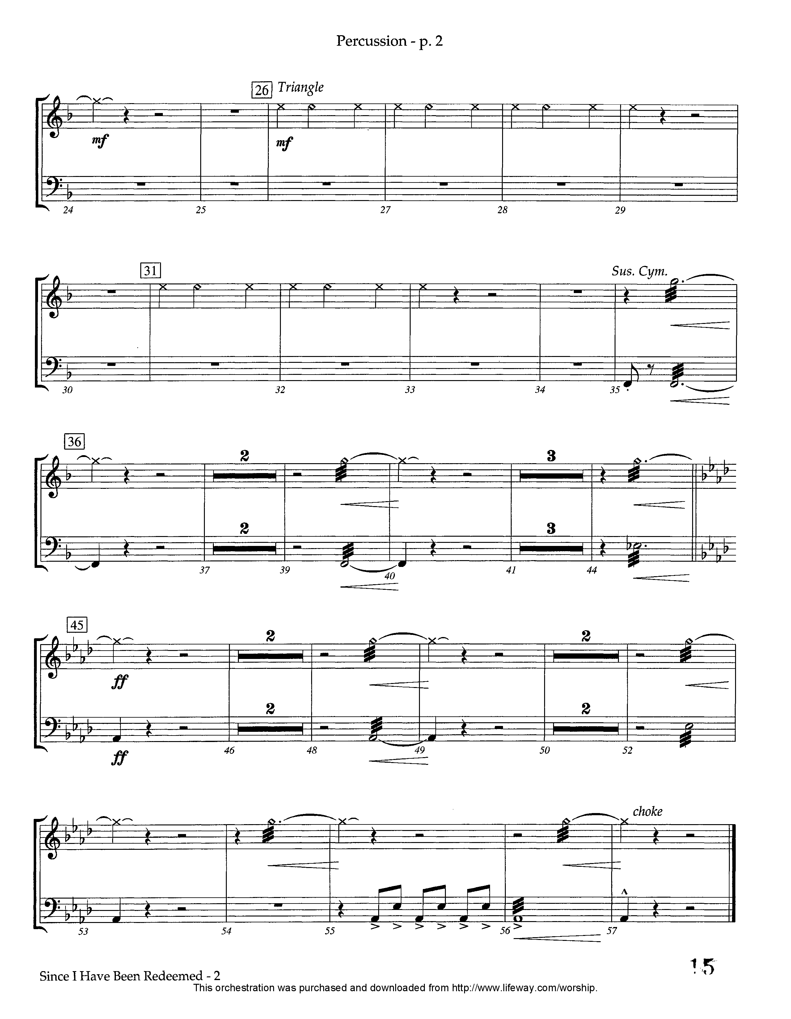 Since I Have Been Redeemed (Instrumental) Percussion (Lifeway Worship / Arr. Ed Dickinson)