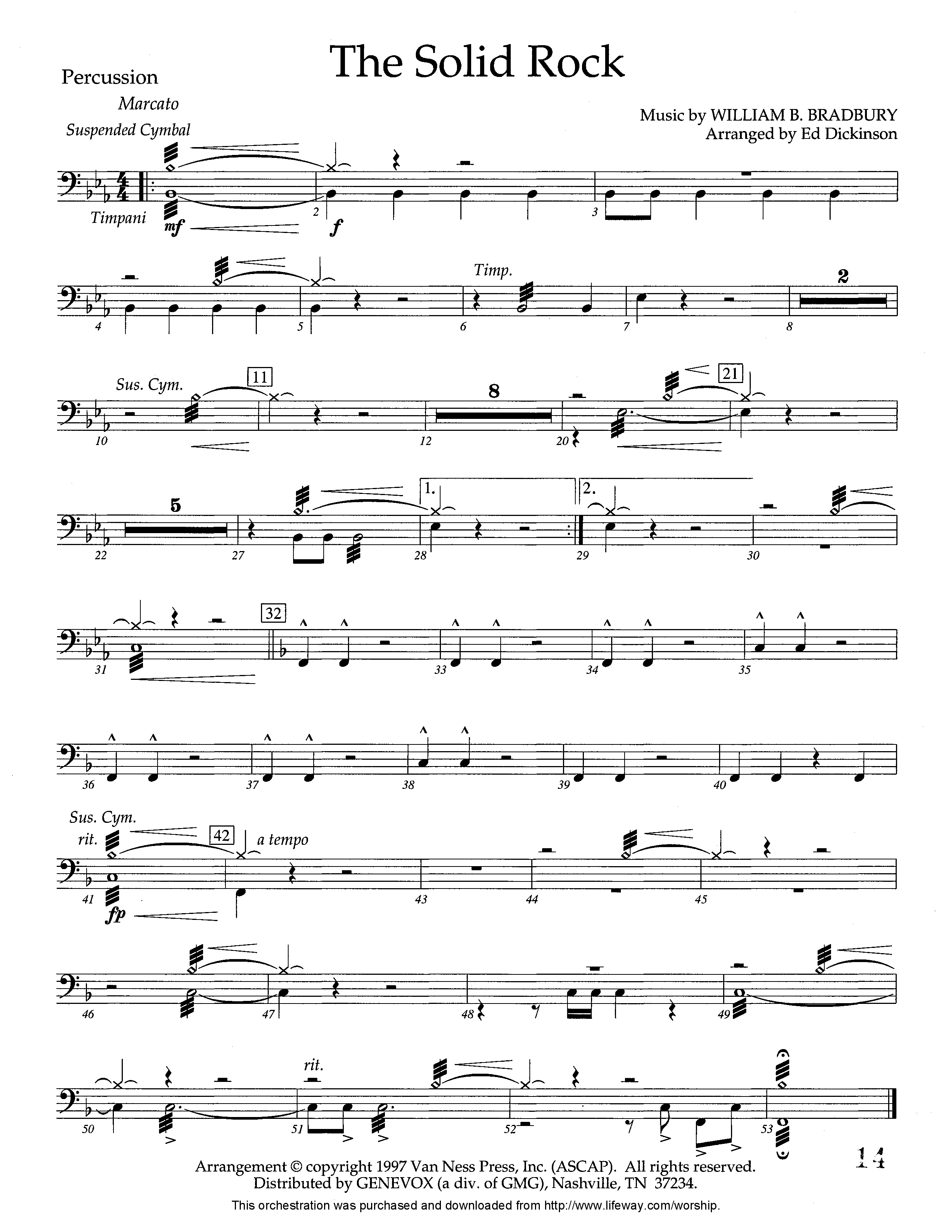 The Solid Rock (Instrumental) Percussion (Lifeway Worship / Arr. Ed Dickinson)