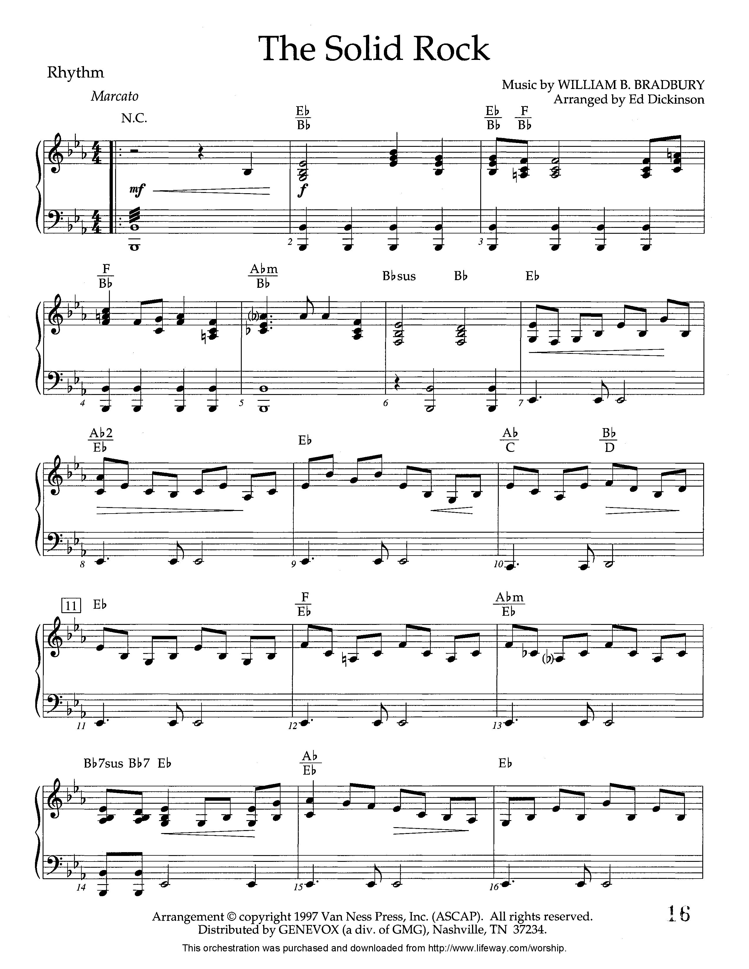 The Solid Rock (Instrumental) Piano/Rhythm (Lifeway Worship / Arr. Ed Dickinson)