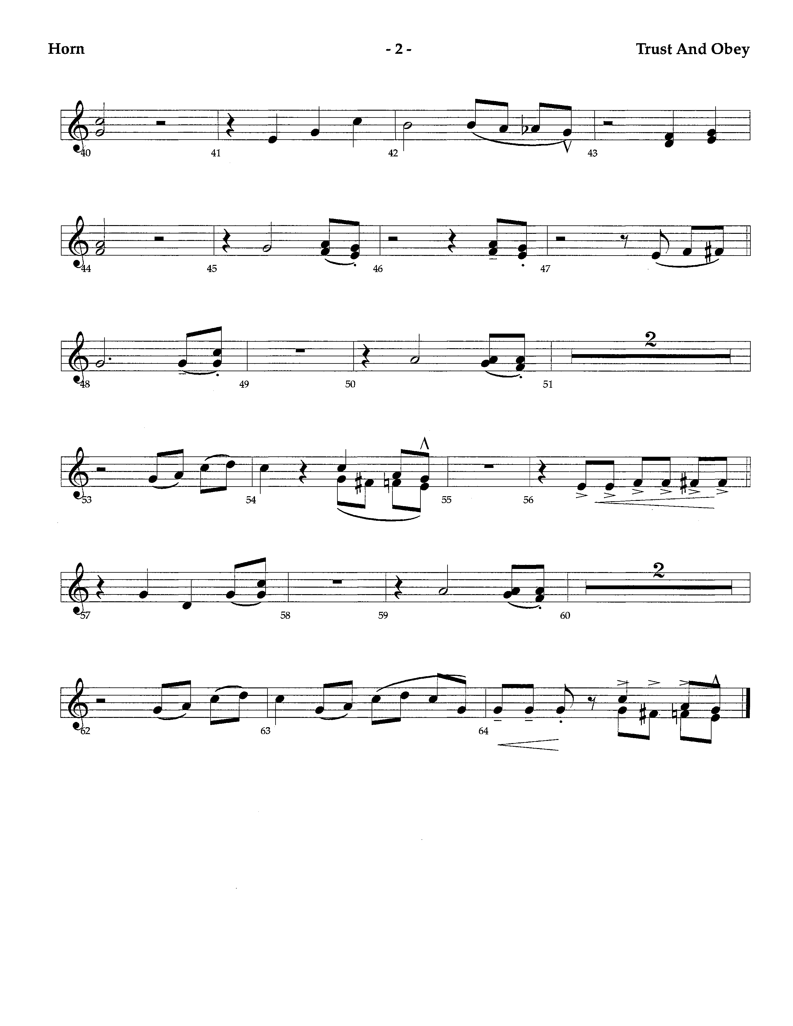 Trust And Obey (Instrumental) French Horn (Lifeway Worship / Arr. Tom Payne)