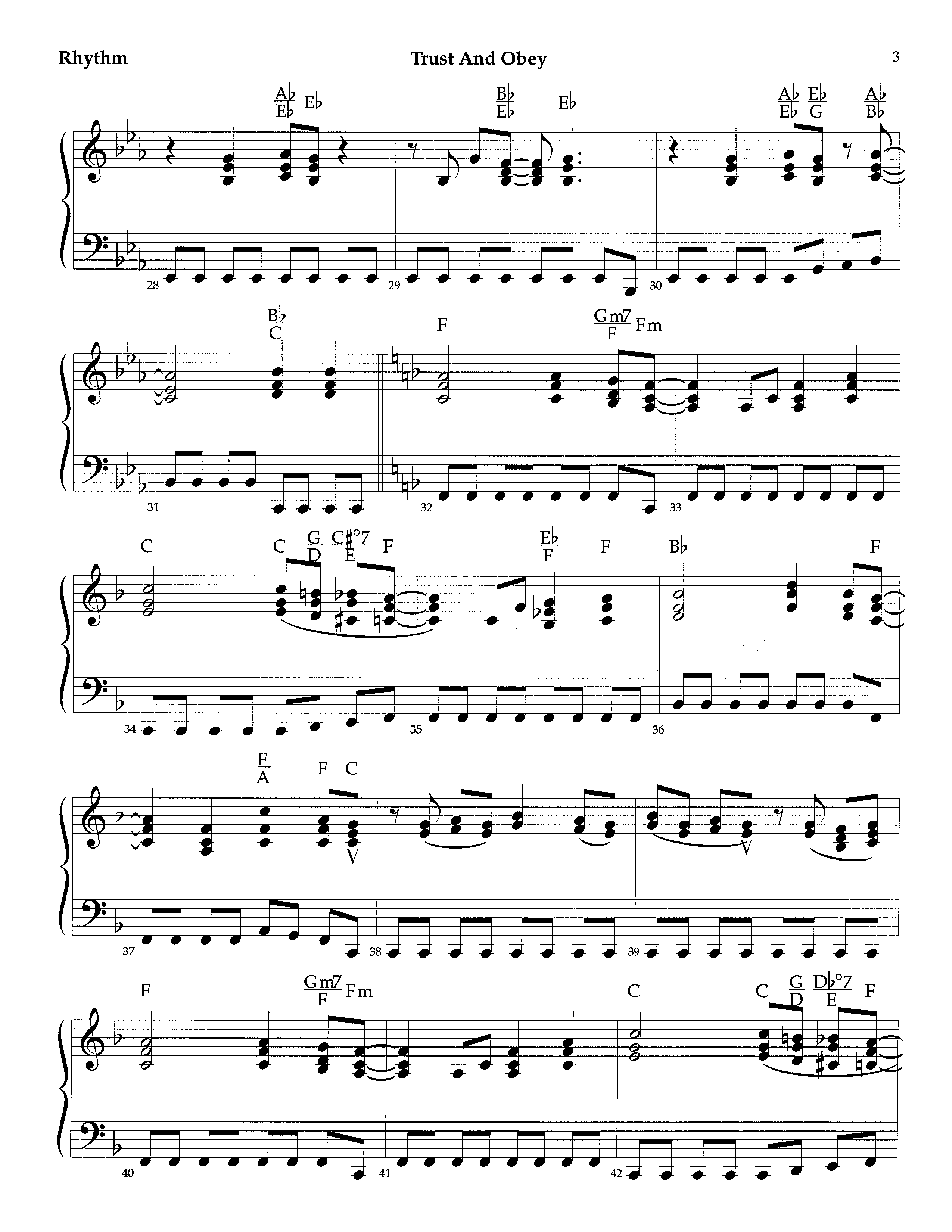 Trust And Obey (Instrumental) Piano/Rhythm (Lifeway Worship / Arr. Tom Payne)