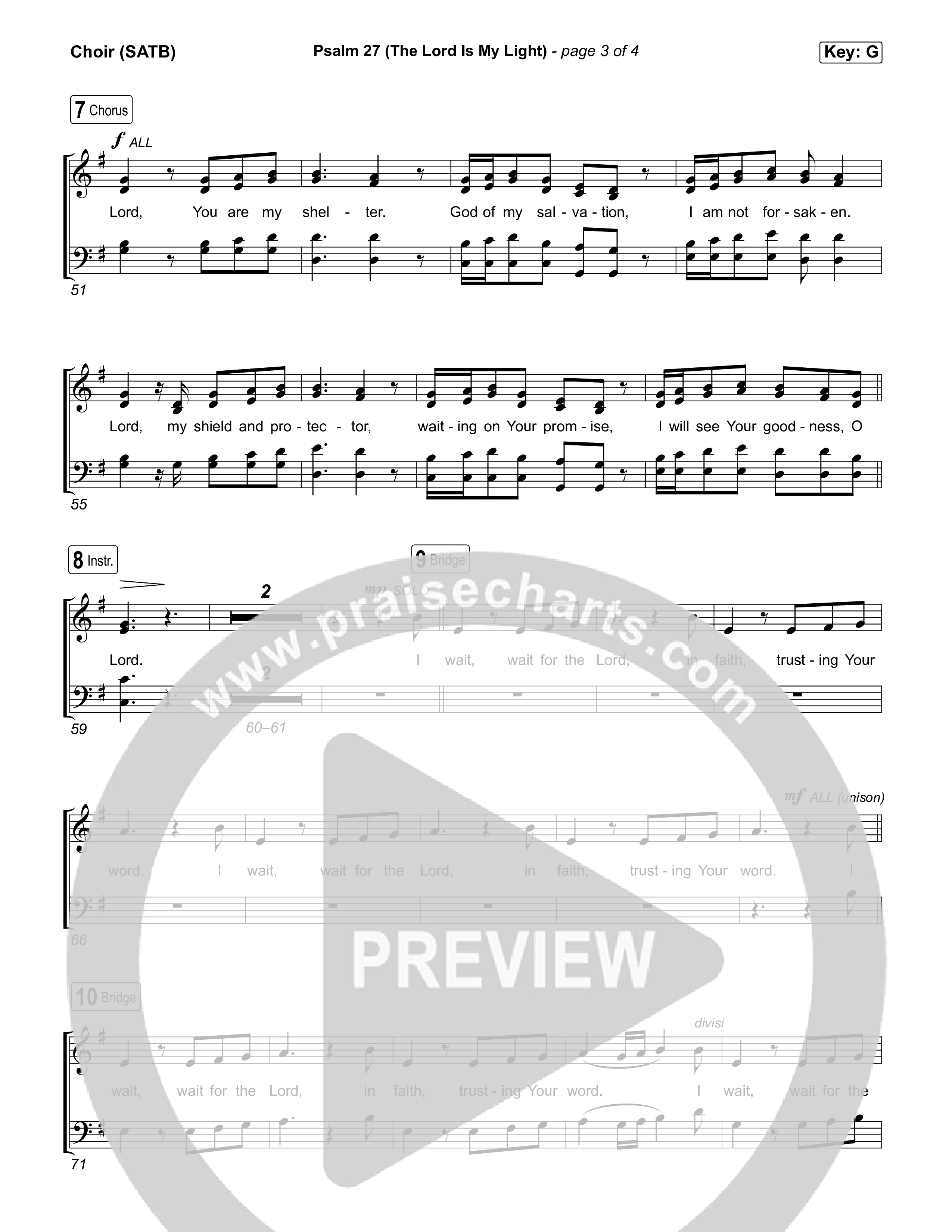 Psalm 27 (The Lord Is My Light) Choir Sheet (SATB) (Keith & Kristyn Getty / Jordan Kauflin / Laura Story / Sing!)