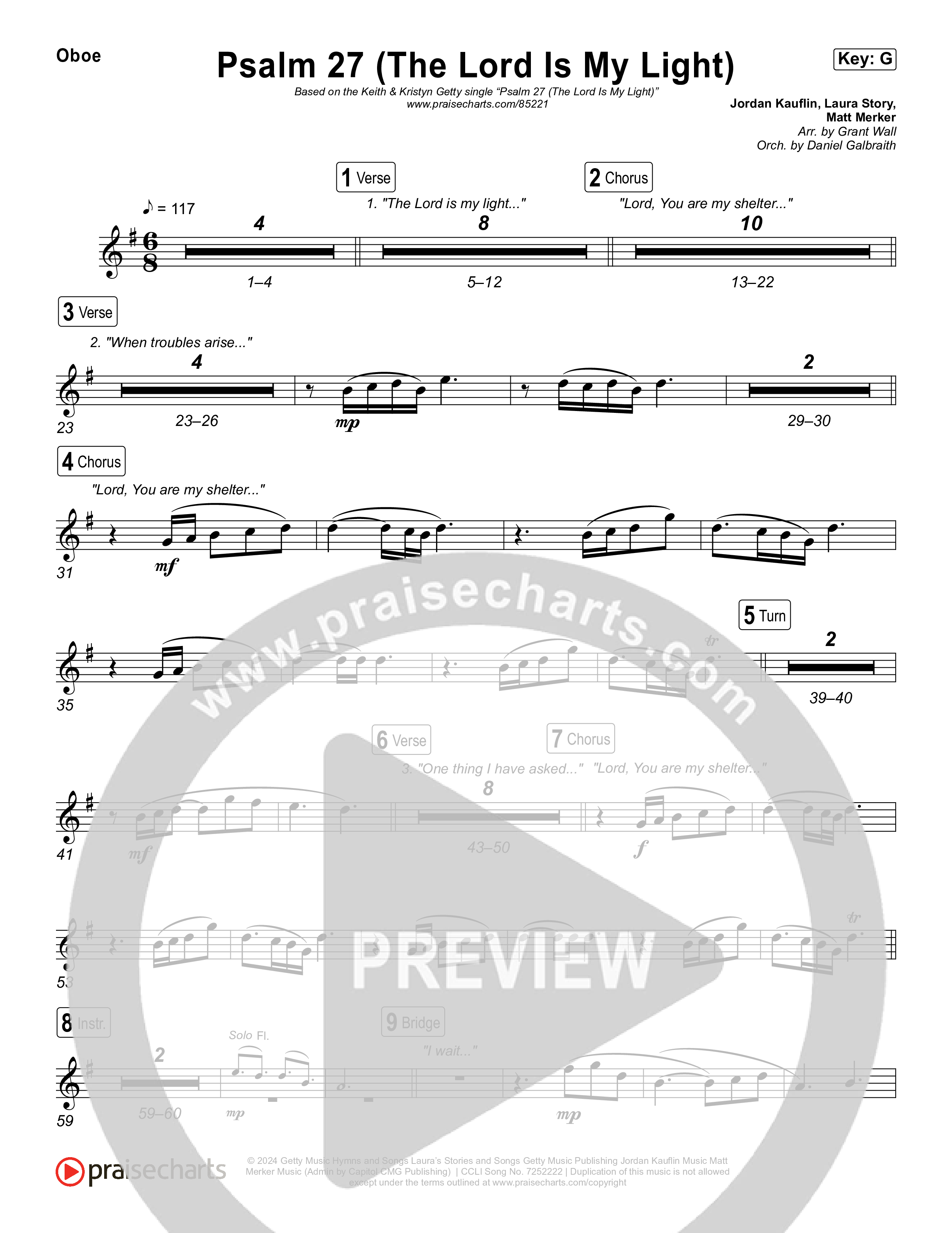 Psalm 27 (The Lord Is My Light) Oboe (Keith & Kristyn Getty / Jordan Kauflin / Laura Story / Sing!)