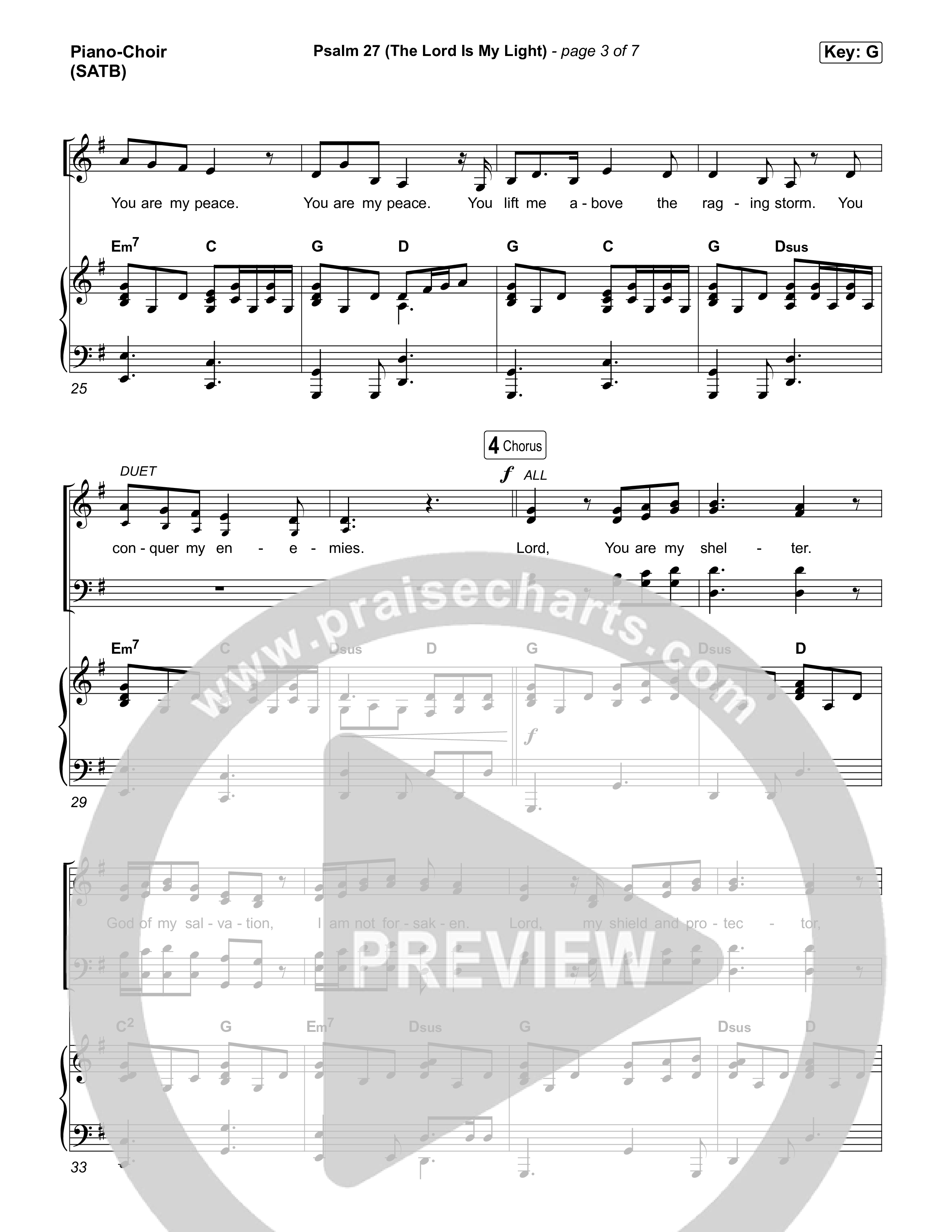 Psalm 27 (The Lord Is My Light) Piano/Vocal (SATB) (Keith & Kristyn Getty / Jordan Kauflin / Laura Story / Sing!)