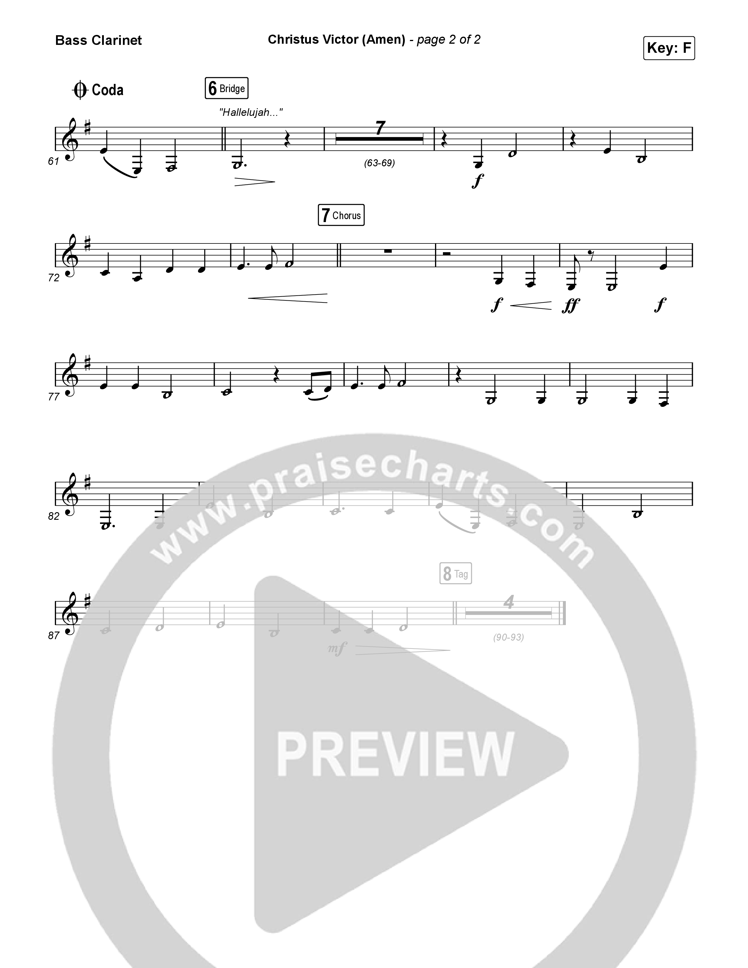 Christus Victor (Amen) Bass Clarinet (Keith & Kristyn Getty / Cochren & Co / Sing!)