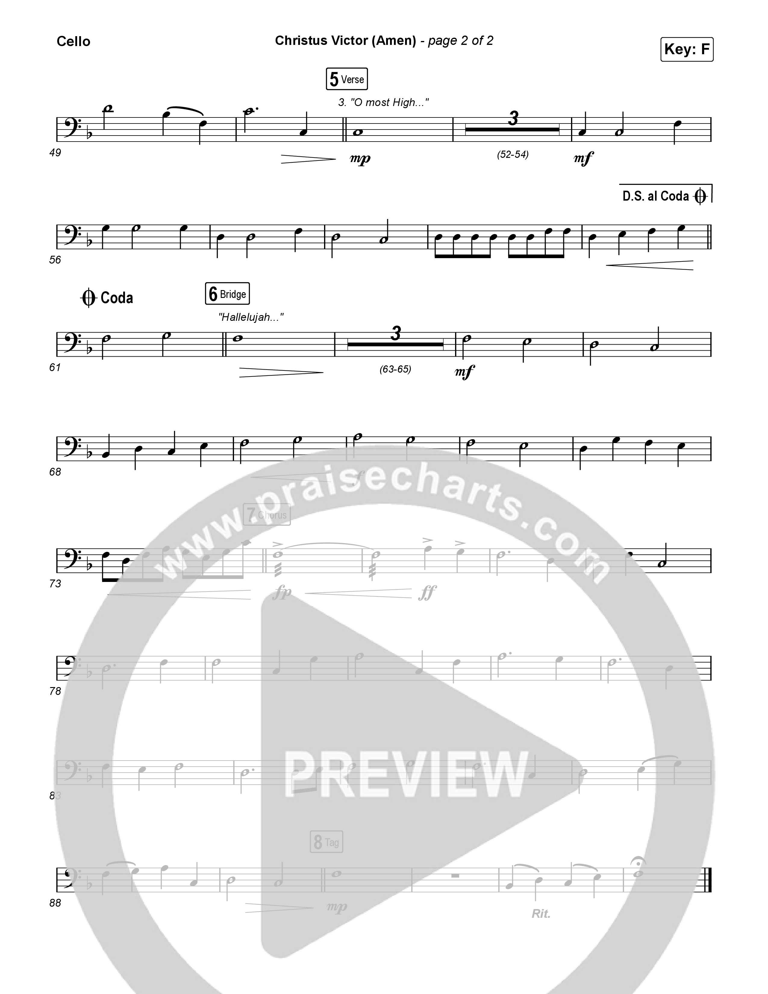 Christus Victor (Amen) Cello (Keith & Kristyn Getty / Cochren & Co / Sing!)