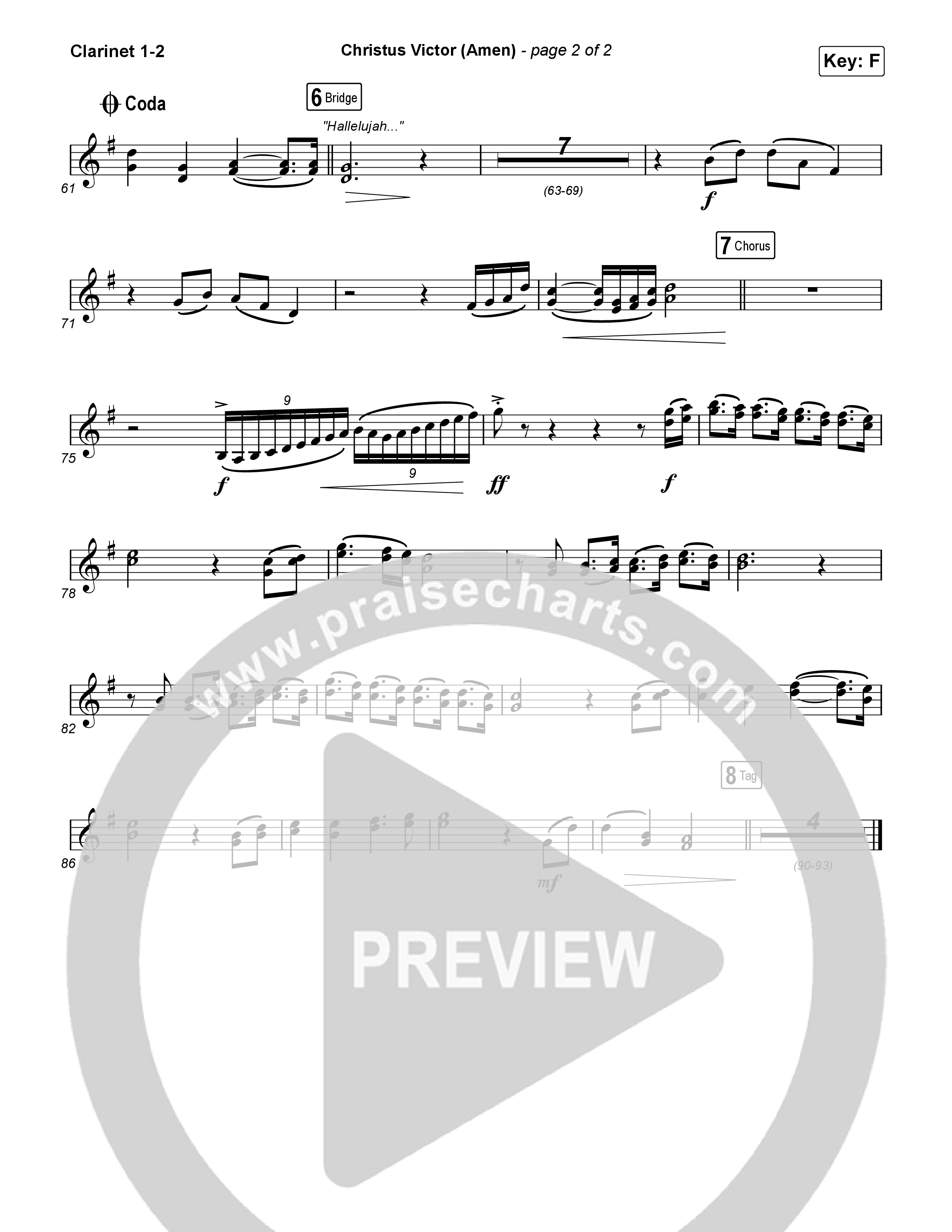 Christus Victor (Amen) Clarinet 1,2 (Keith & Kristyn Getty / Cochren & Co / Sing!)