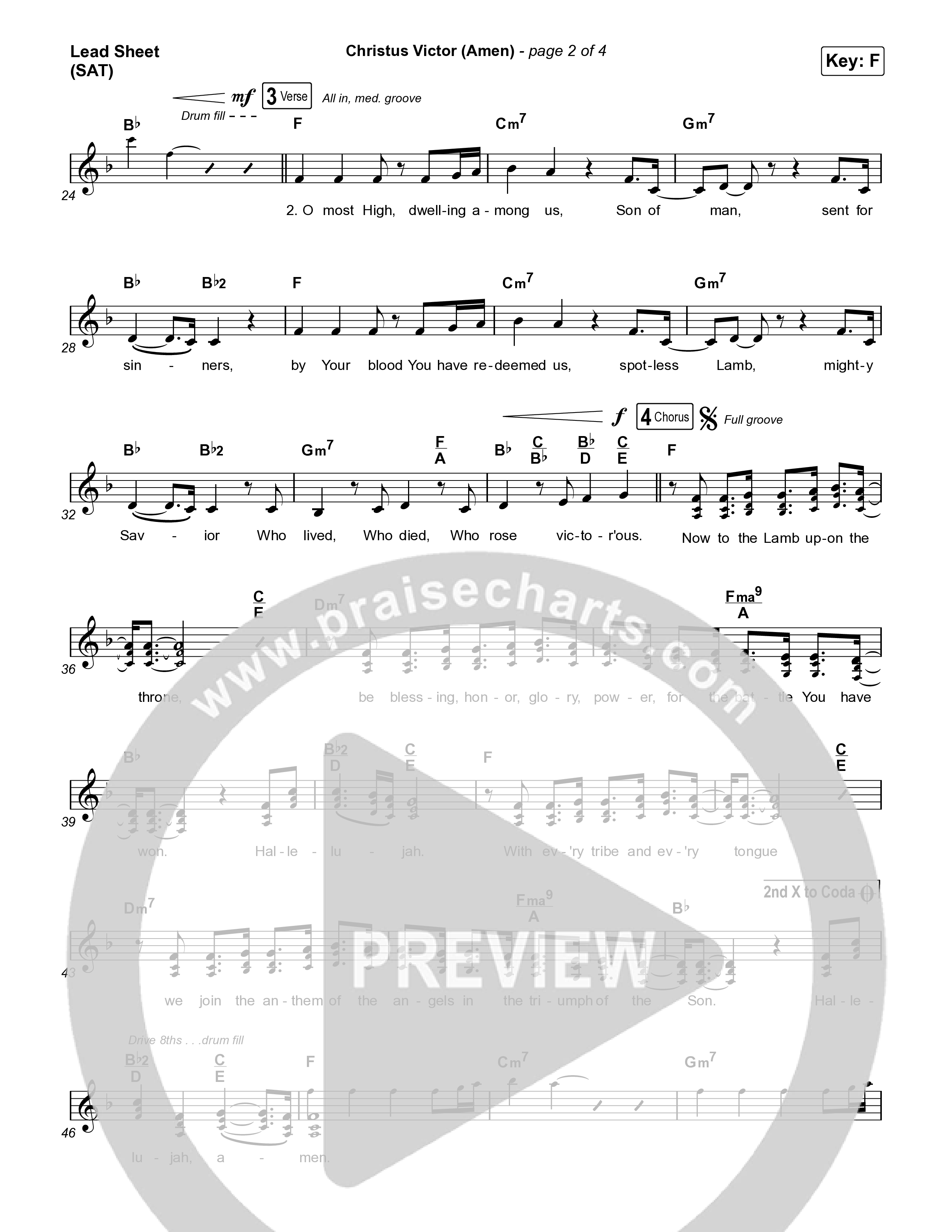 Christus Victor (Amen) Lead Sheet (SAT) (Keith & Kristyn Getty / Cochren & Co / Sing!)