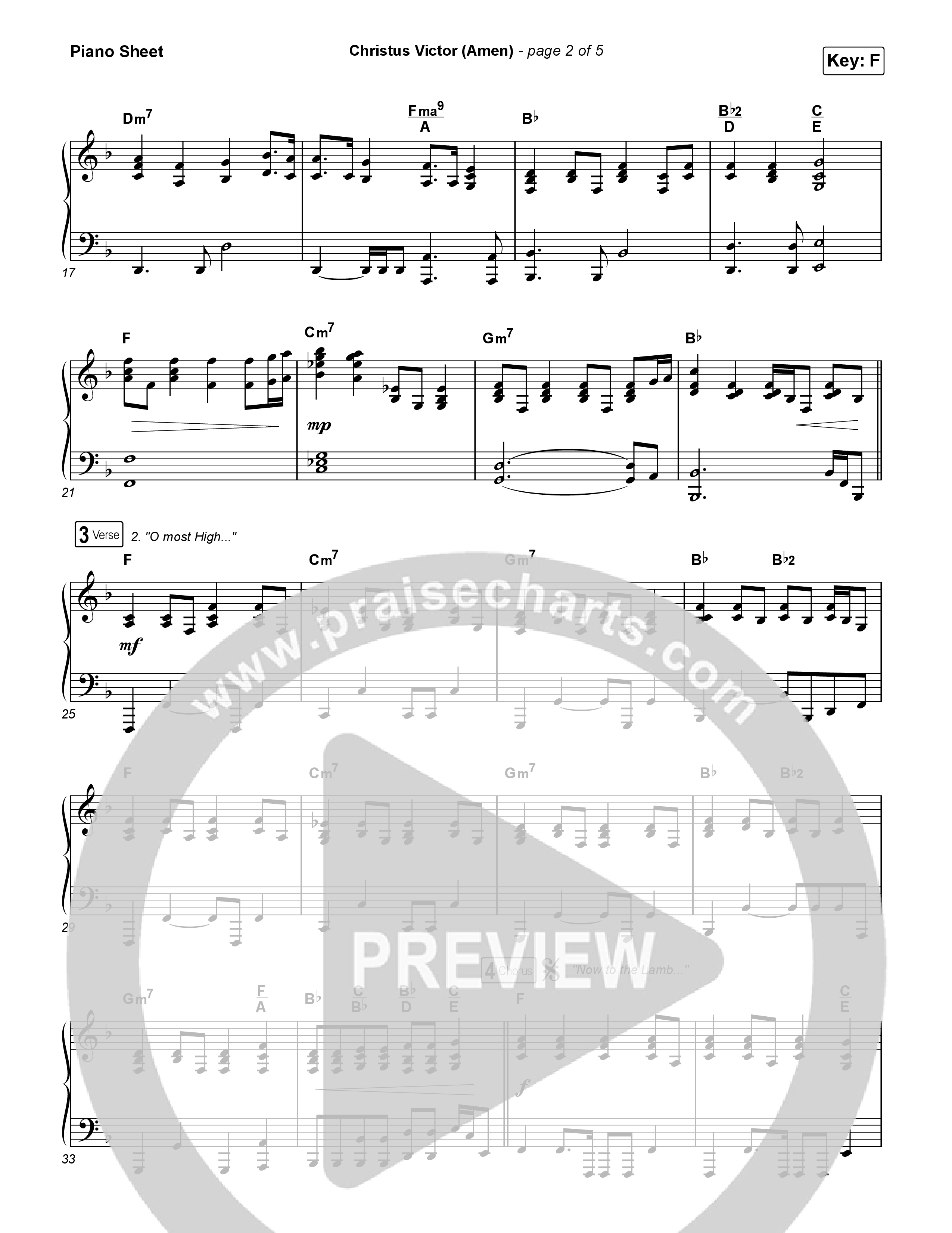 Christus Victor (Amen) Piano Sheet (Keith & Kristyn Getty / Cochren & Co / Sing!)
