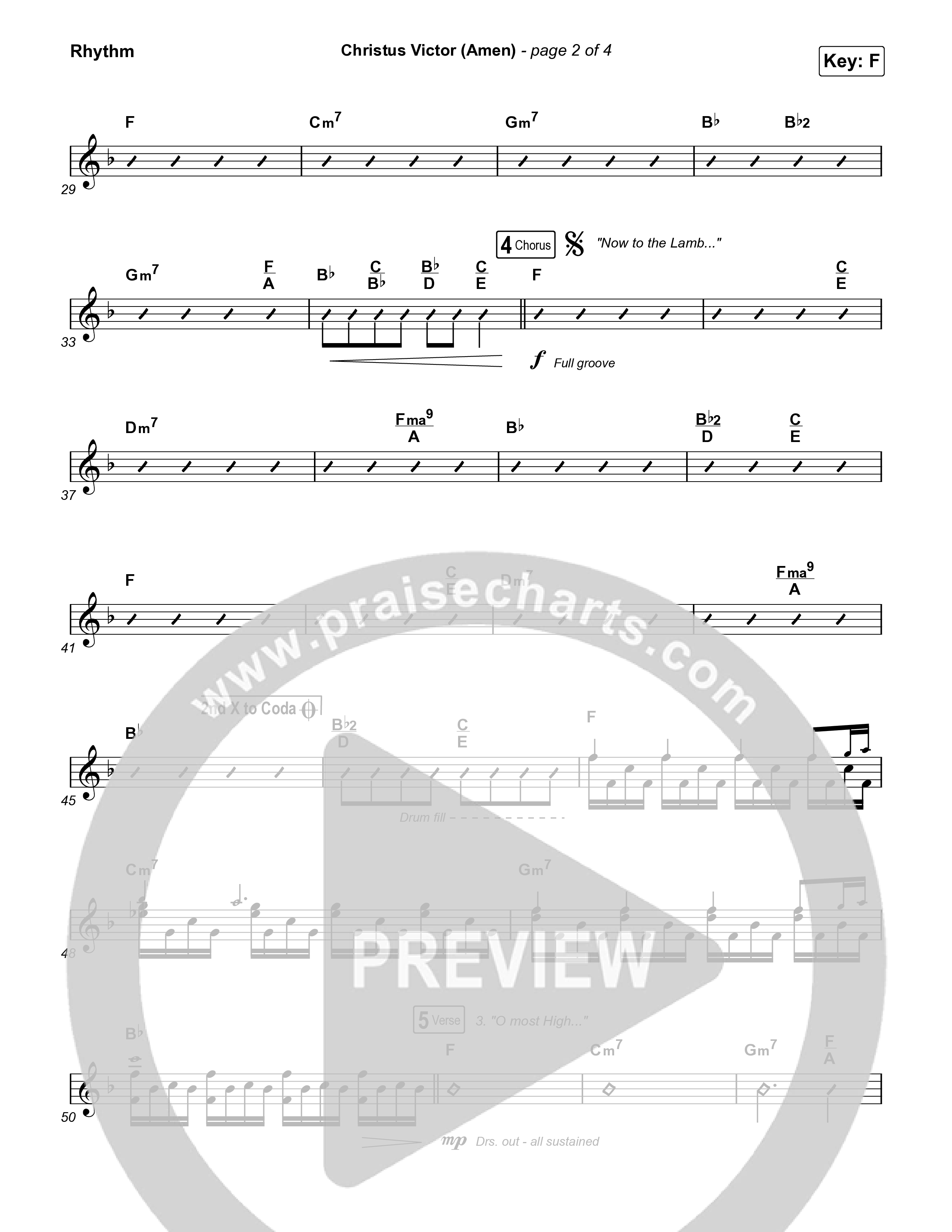 Christus Victor (Amen) Rhythm Chart (Keith & Kristyn Getty / Cochren & Co / Sing!)