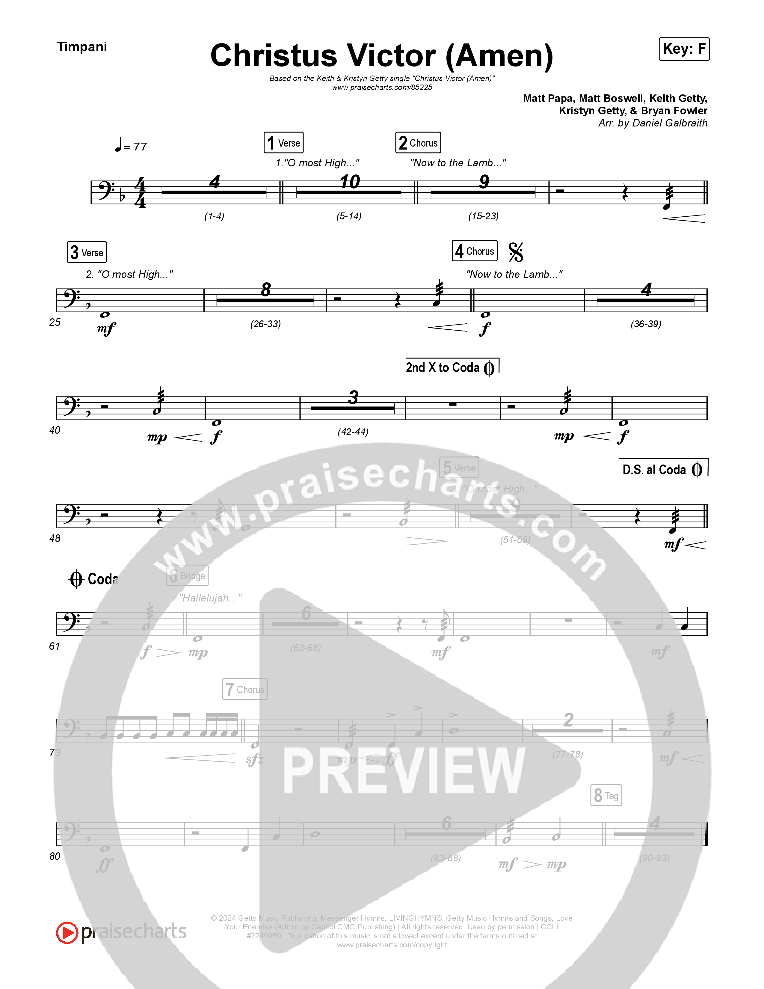 Christus Victor (Amen) Timpani (Keith & Kristyn Getty / Cochren & Co / Sing!)