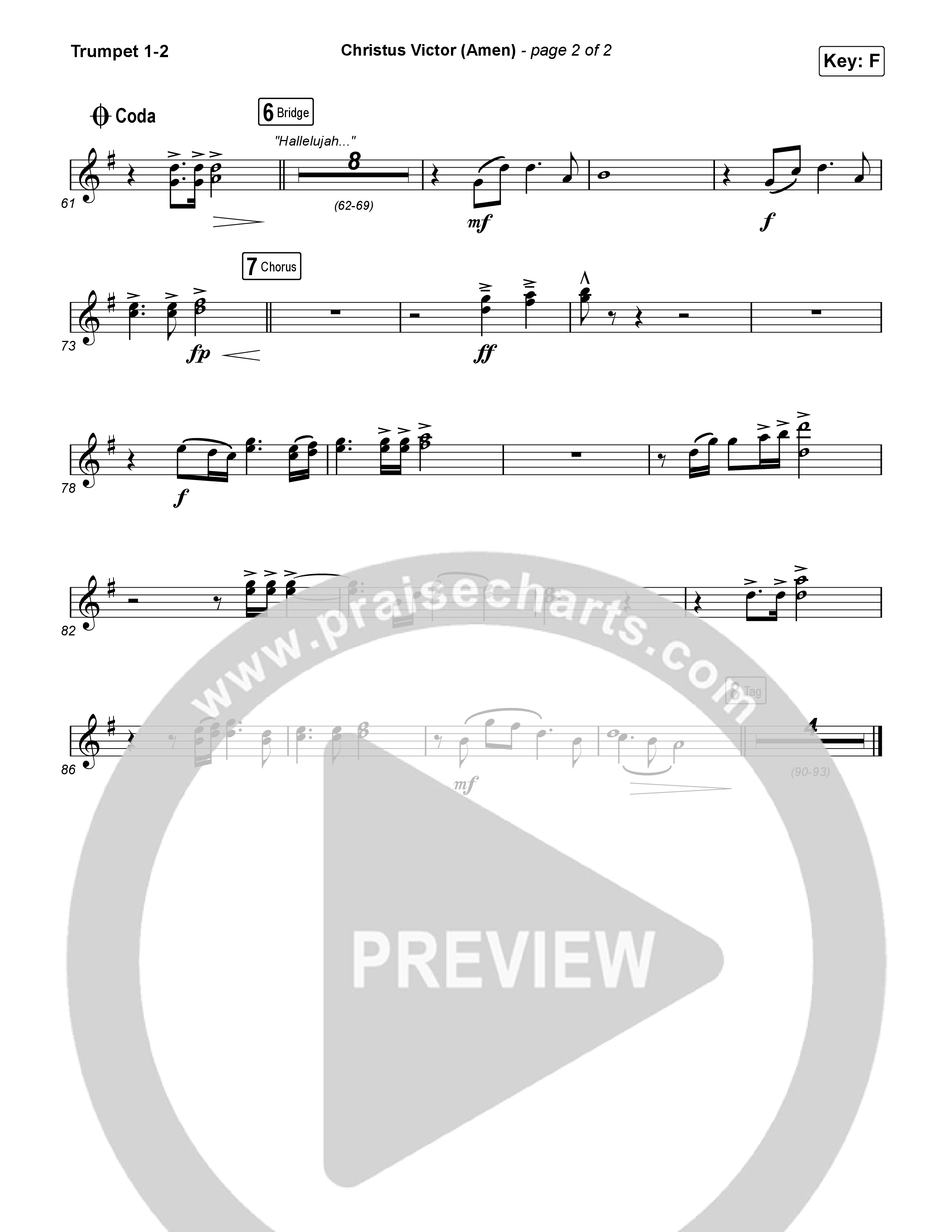 Christus Victor (Amen) Trumpet 1,2 (Keith & Kristyn Getty / Cochren & Co / Sing!)