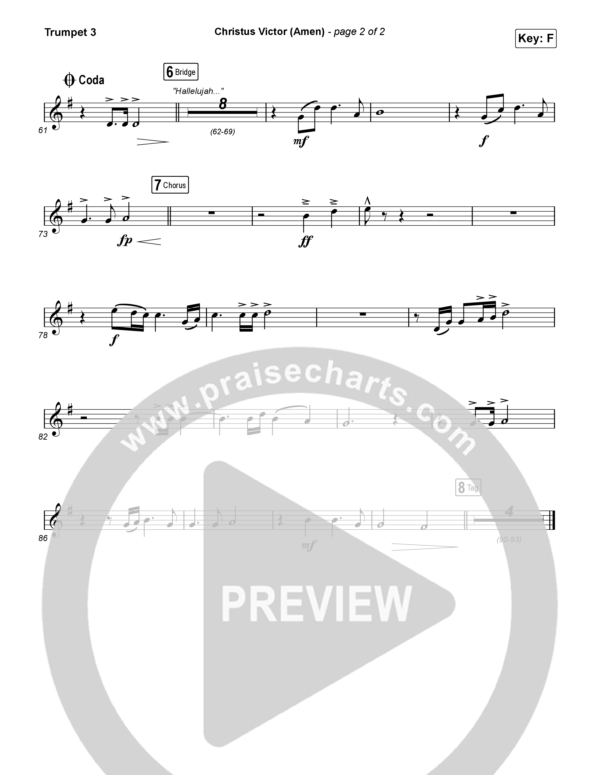 Christus Victor (Amen) Trumpet 3 (Keith & Kristyn Getty / Cochren & Co / Sing!)