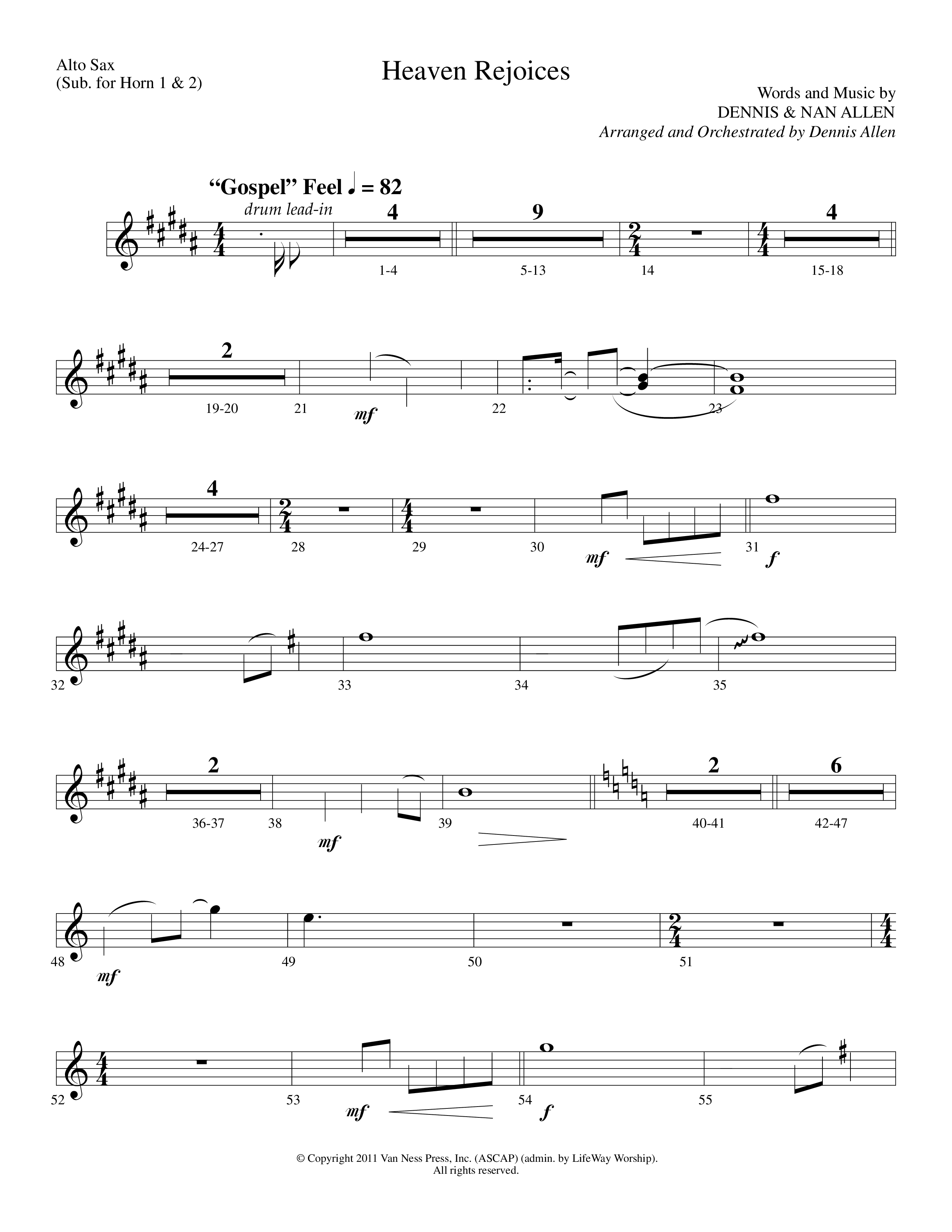 Heaven Rejoices (Choral Anthem SATB) Alto Sax (Lifeway Choral / Arr. Dennis Allen)