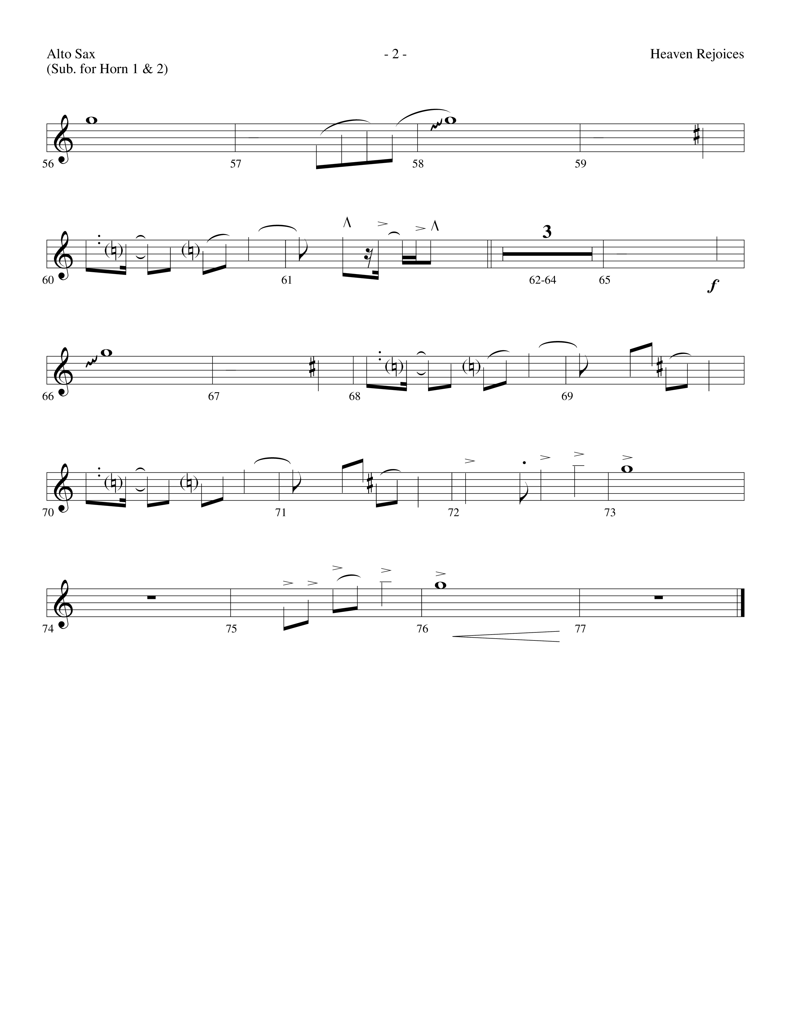 Heaven Rejoices (Choral Anthem SATB) Alto Sax (Lifeway Choral / Arr. Dennis Allen)