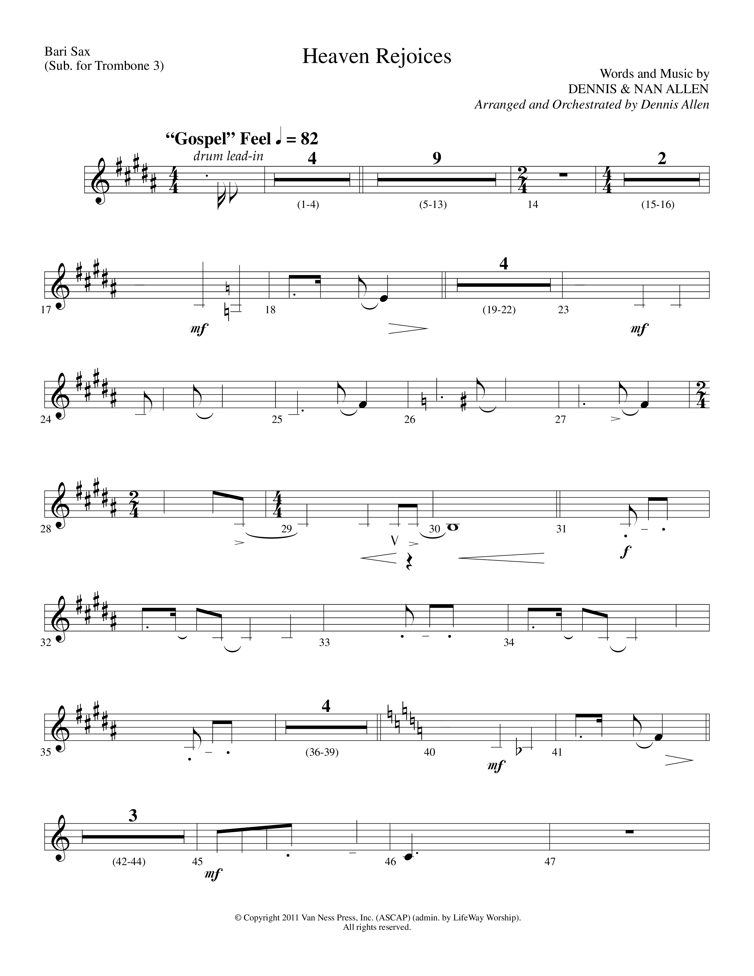 Heaven Rejoices (Choral Anthem SATB) Bari Sax (Lifeway Choral / Arr. Dennis Allen)