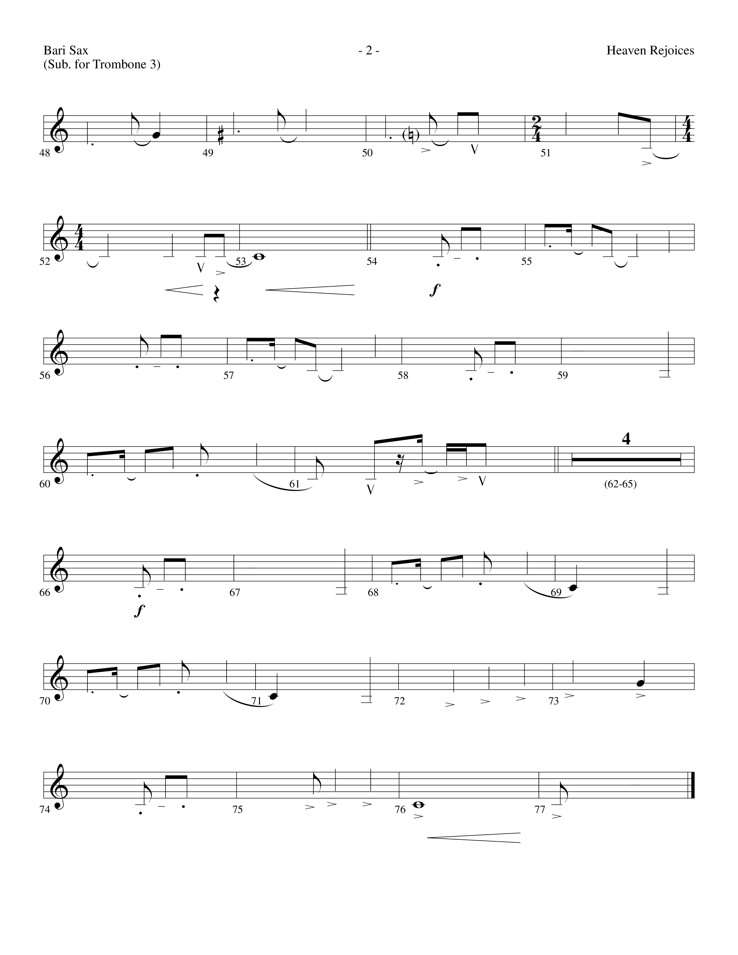 Heaven Rejoices (Choral Anthem SATB) Bari Sax (Lifeway Choral / Arr. Dennis Allen)