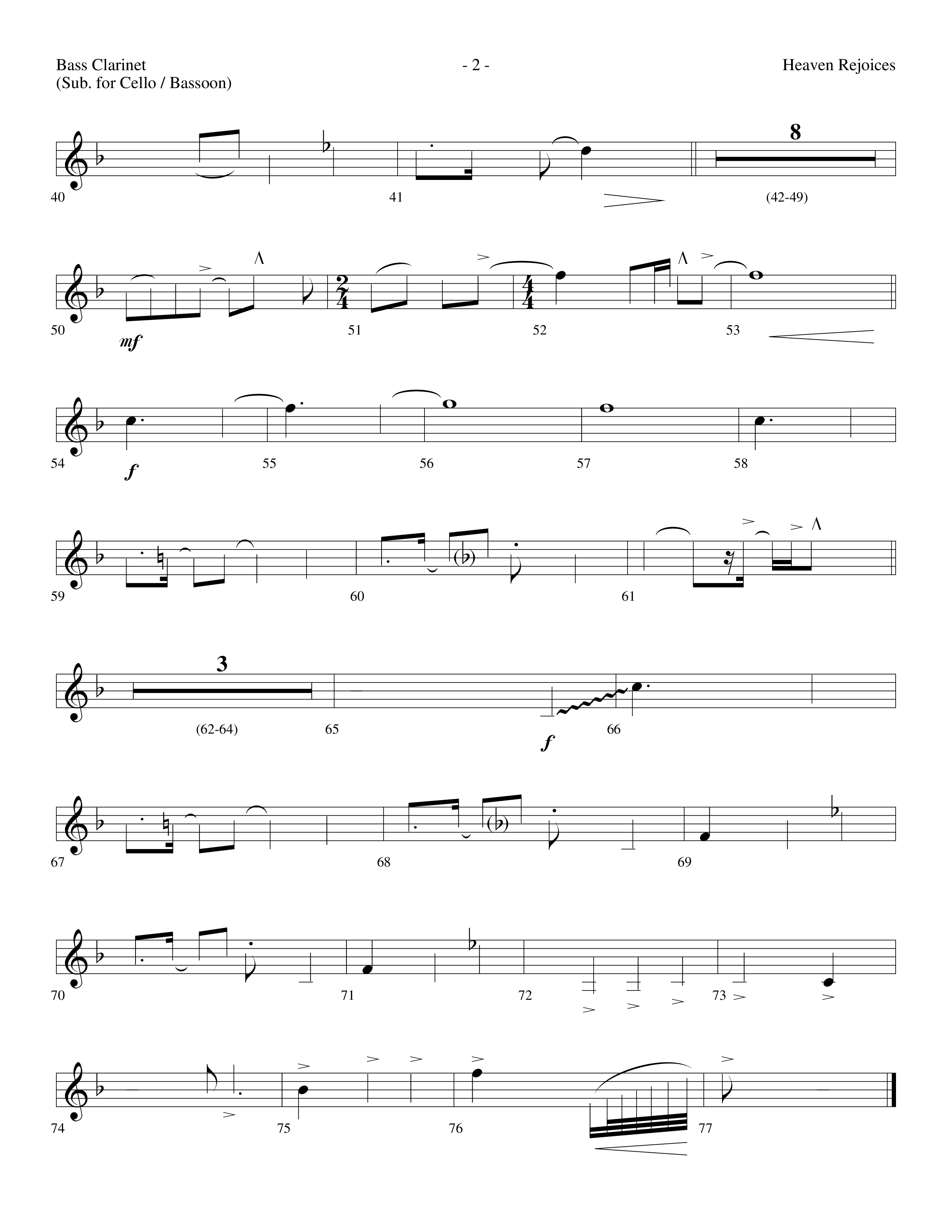 Heaven Rejoices (Choral Anthem SATB) Bass Clarinet (Lifeway Choral / Arr. Dennis Allen)