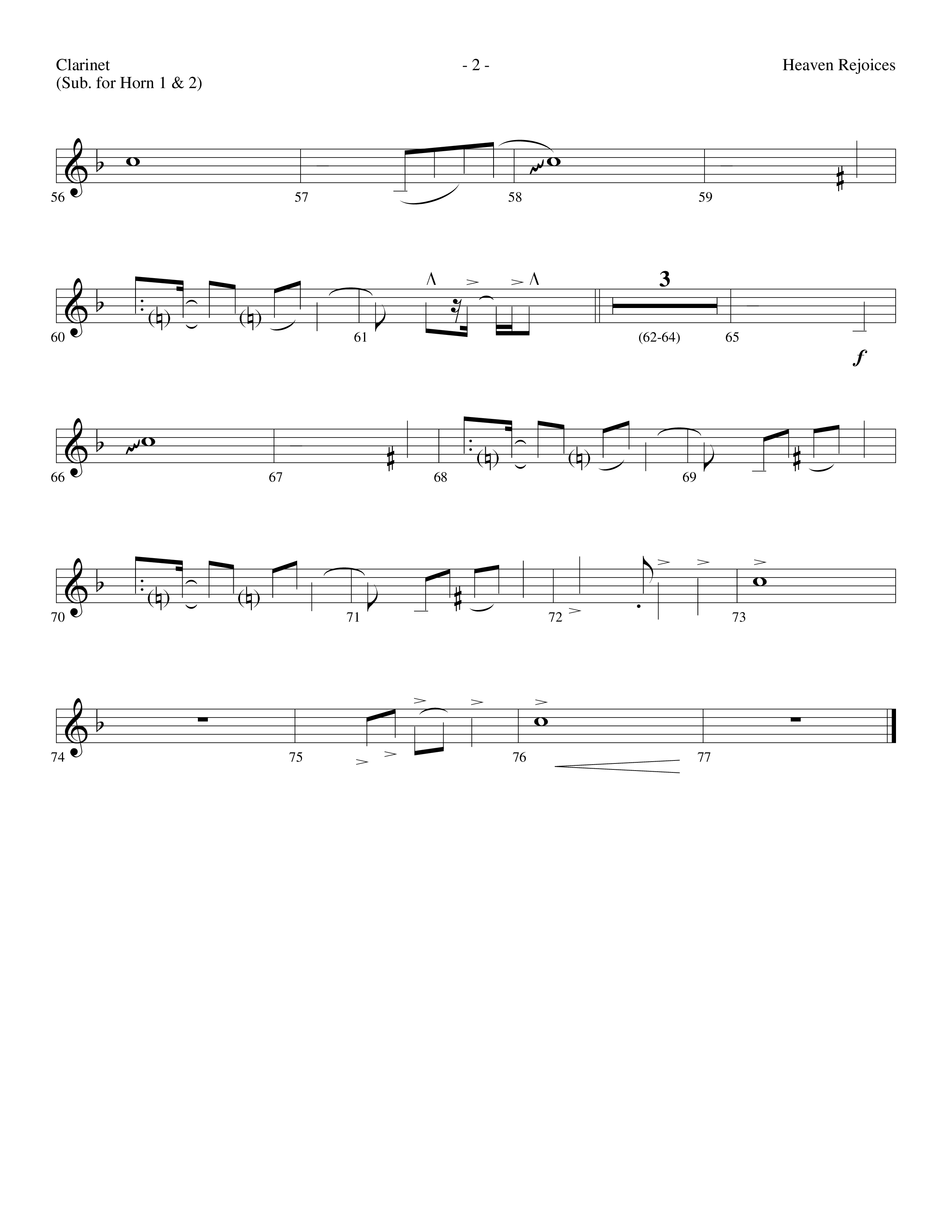 Heaven Rejoices (Choral Anthem SATB) Clarinet (Lifeway Choral / Arr. Dennis Allen)