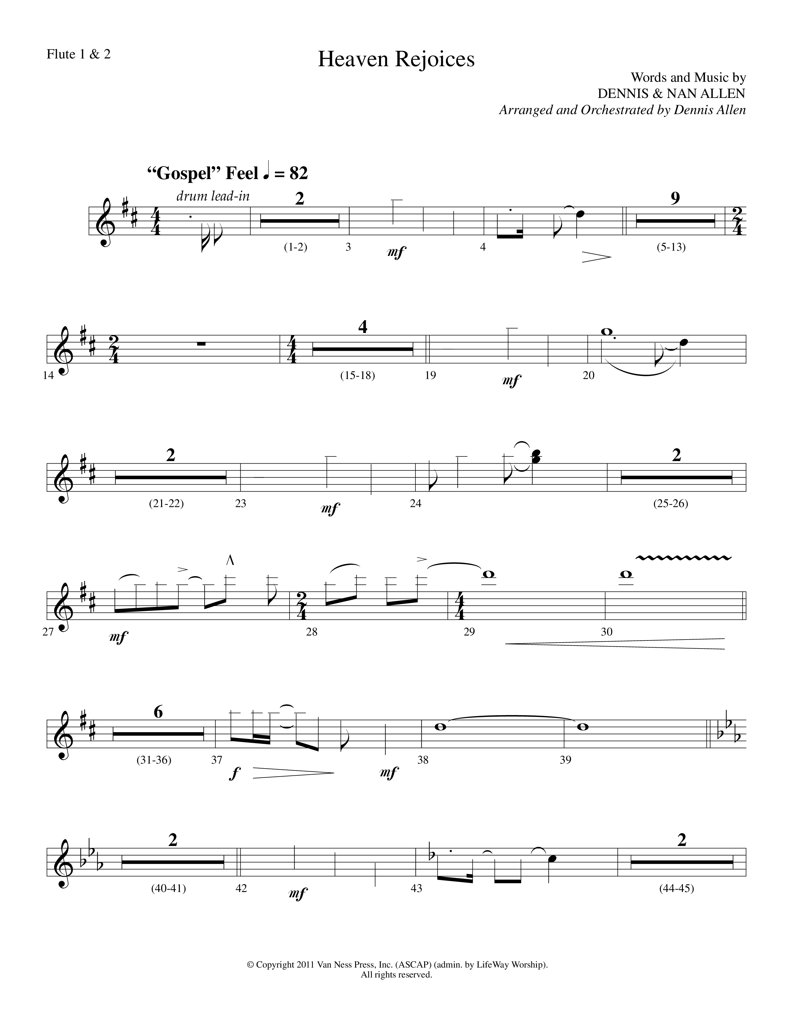 Heaven Rejoices (Choral Anthem SATB) Flute 1/2 (Lifeway Choral / Arr. Dennis Allen)