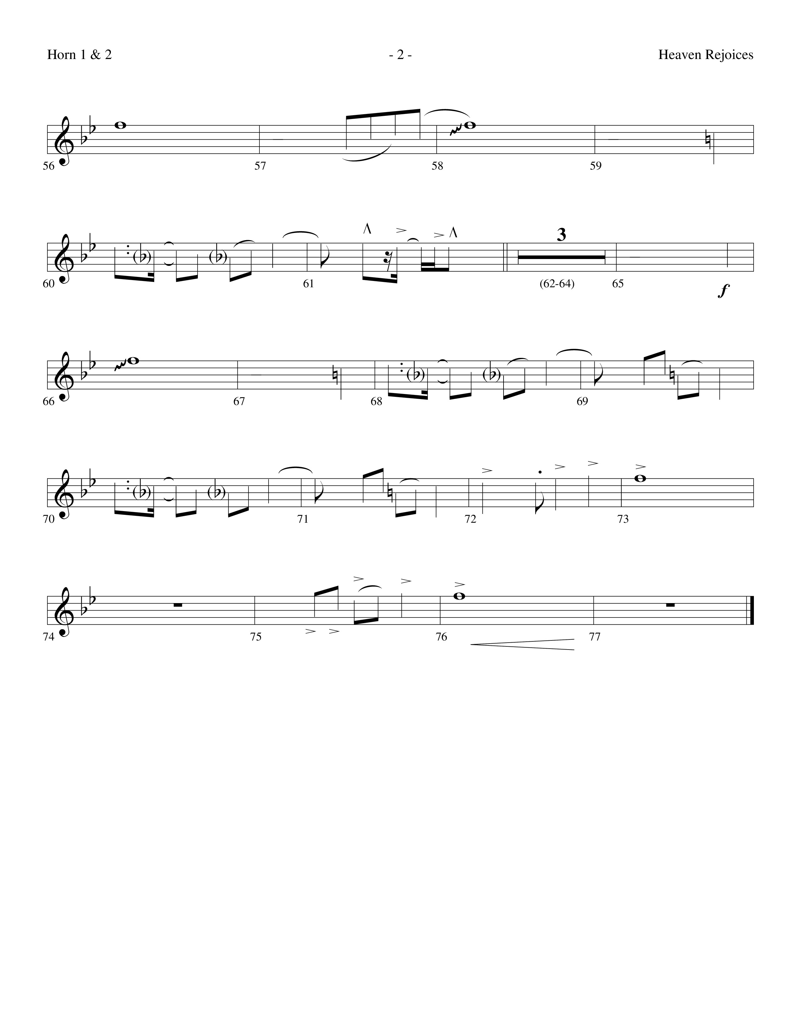 Heaven Rejoices (Choral Anthem SATB) French Horn 1/2 (Lifeway Choral / Arr. Dennis Allen)