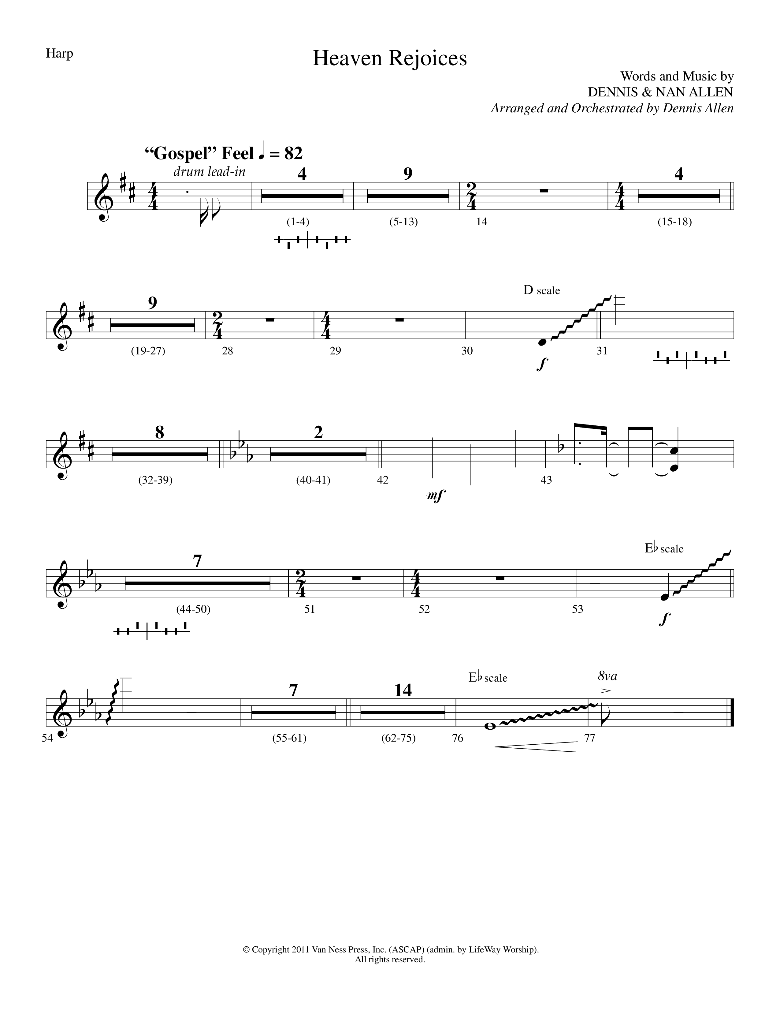 Heaven Rejoices (Choral Anthem SATB) Harp (Lifeway Choral / Arr. Dennis Allen)