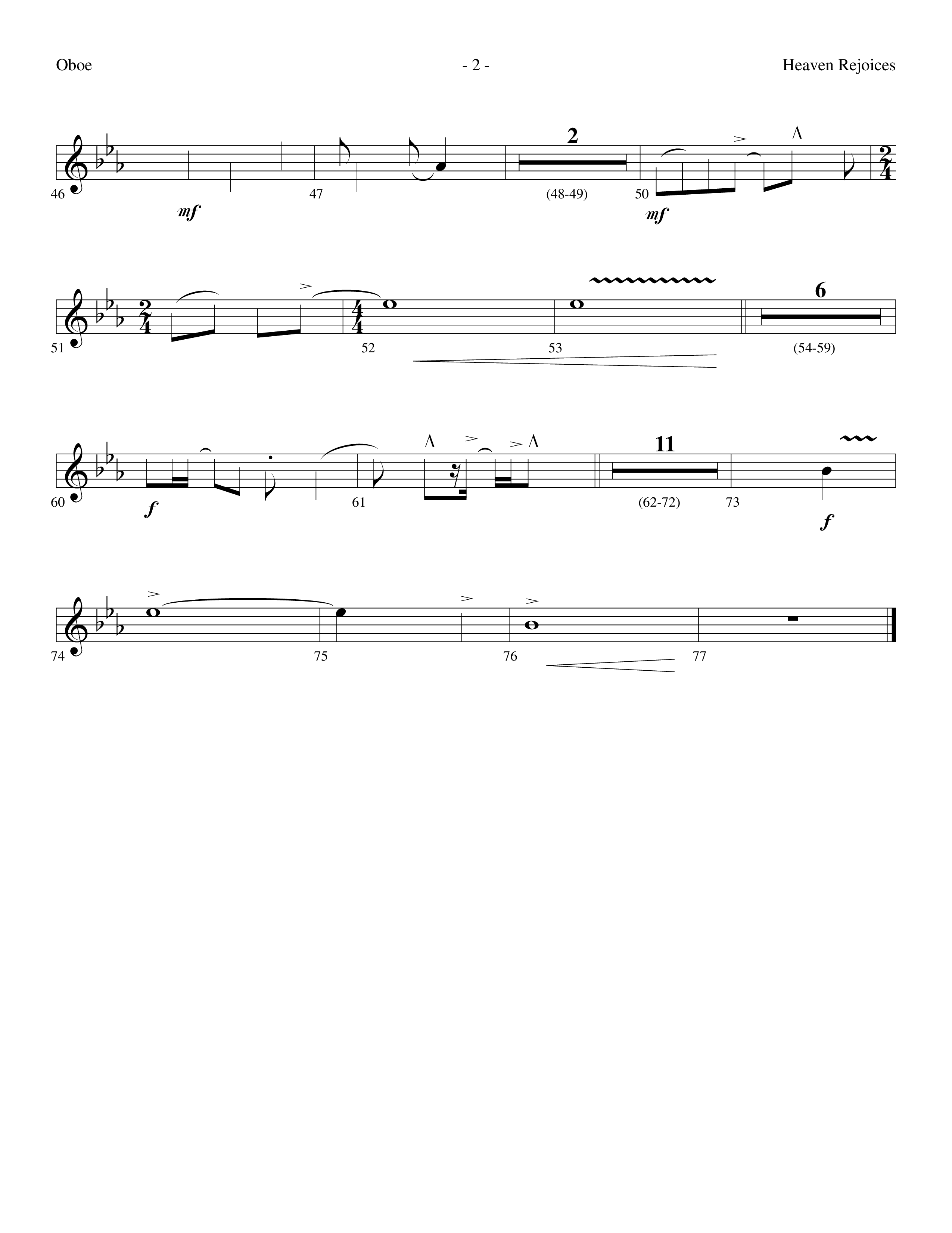 Heaven Rejoices (Choral Anthem SATB) Oboe (Lifeway Choral / Arr. Dennis Allen)