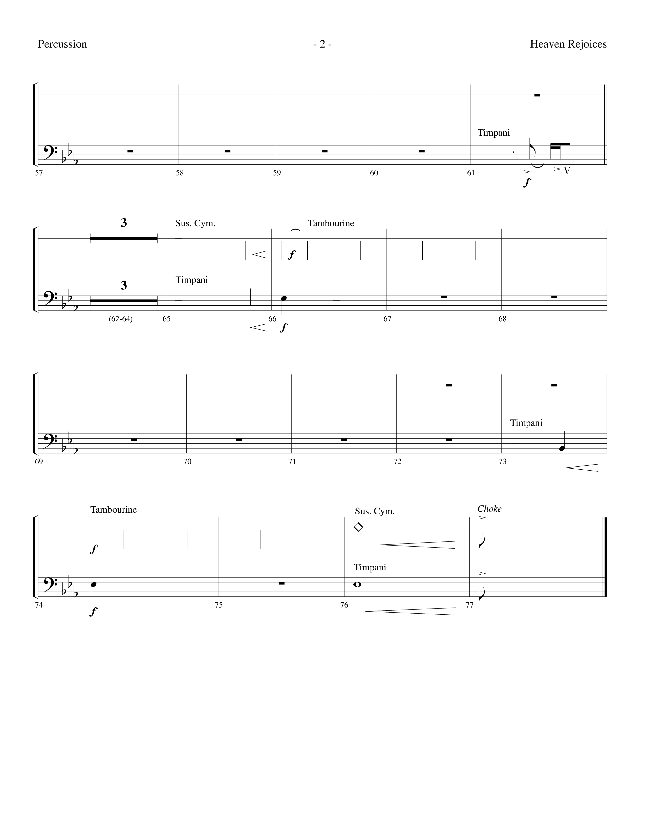 Heaven Rejoices (Choral Anthem SATB) Percussion (Lifeway Choral / Arr. Dennis Allen)
