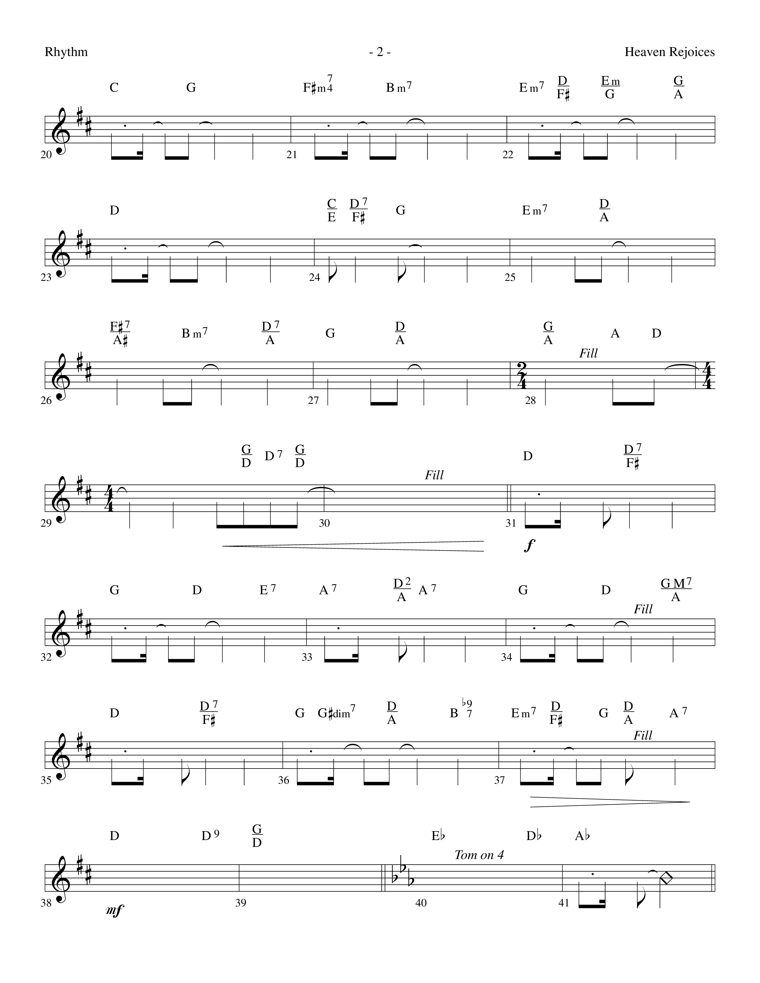 Heaven Rejoices (Choral Anthem SATB) Rhythm Chart (Lifeway Choral / Arr. Dennis Allen)