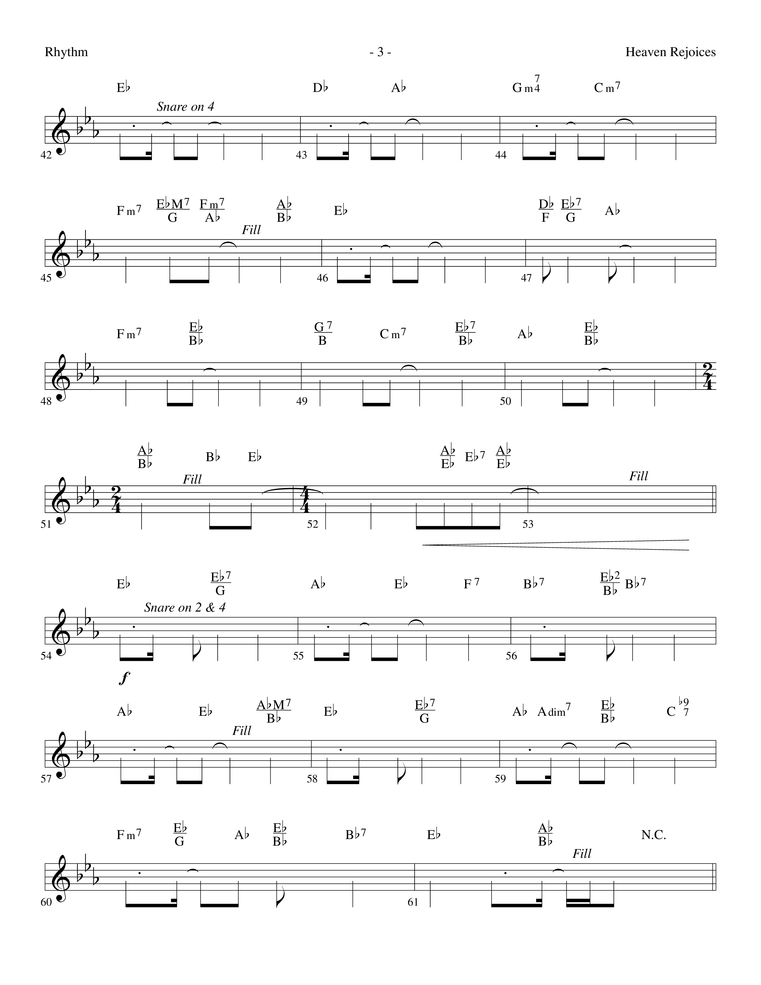 Heaven Rejoices (Choral Anthem SATB) Rhythm Chart (Lifeway Choral / Arr. Dennis Allen)