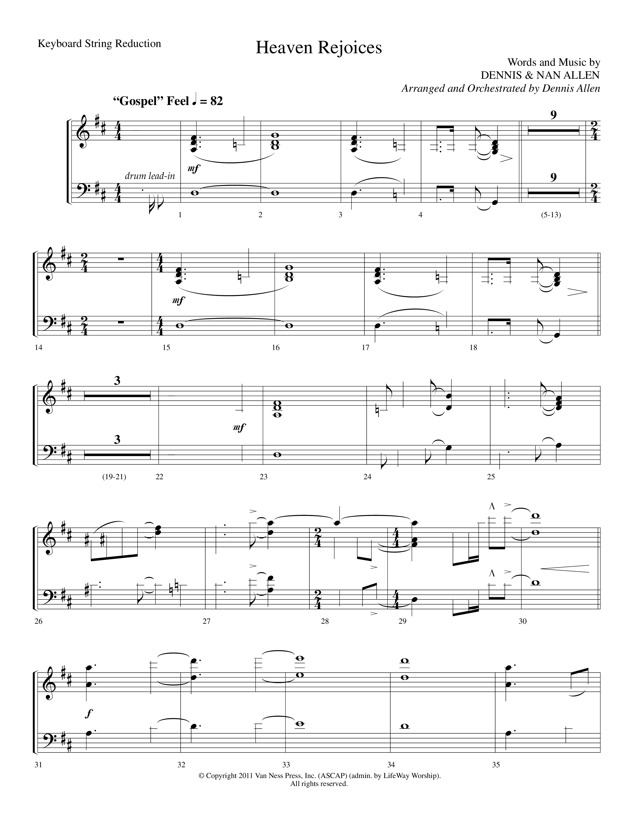 Heaven Rejoices (Choral Anthem SATB) String Reduction (Lifeway Choral / Arr. Dennis Allen)