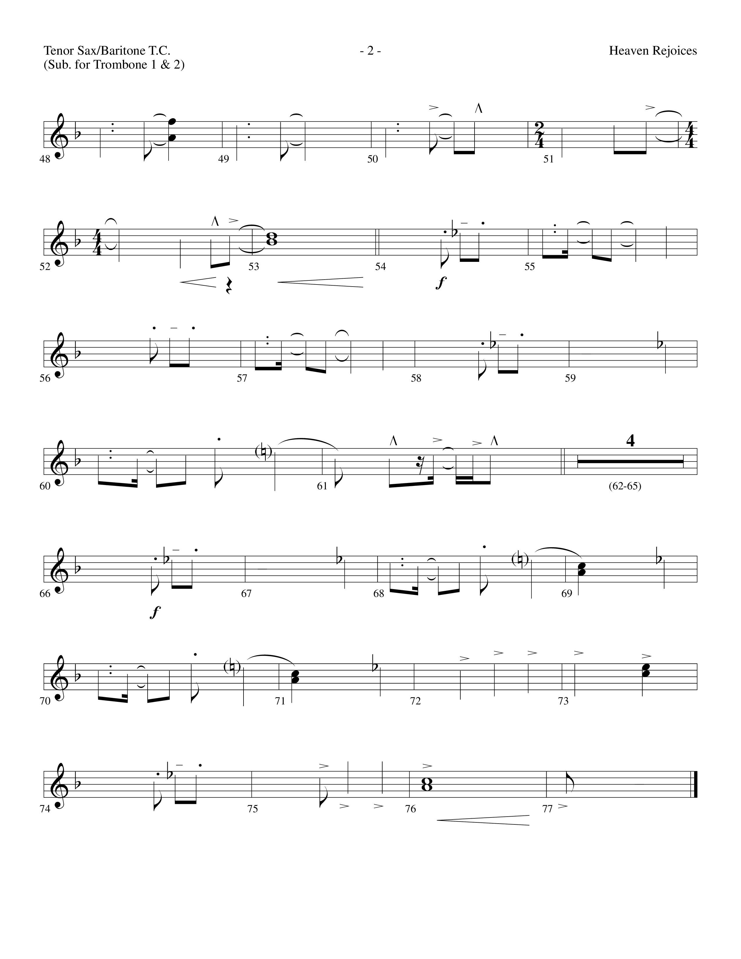 Heaven Rejoices (Choral Anthem SATB) Tenor Sax/Baritone T.C. (Lifeway Choral / Arr. Dennis Allen)