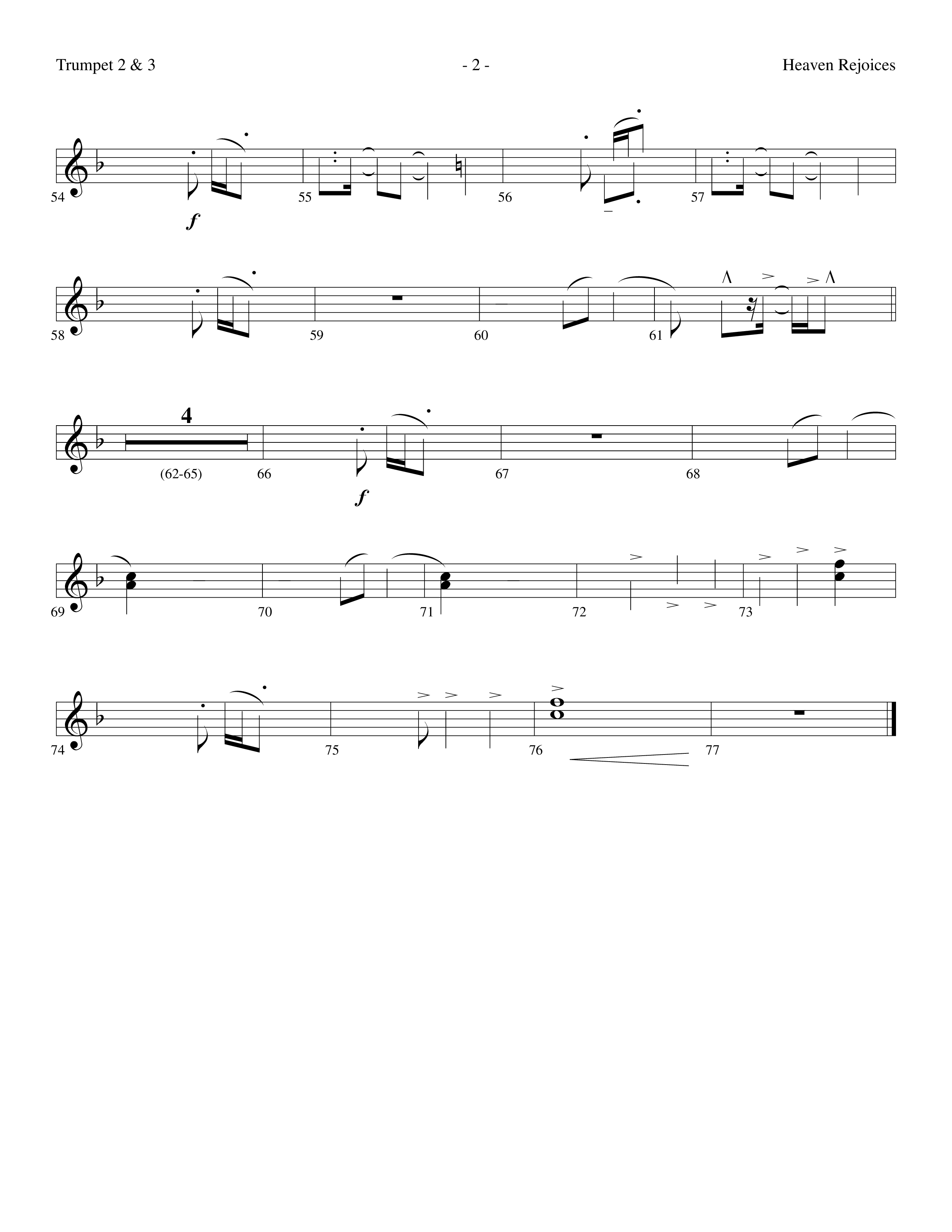 Heaven Rejoices (Choral Anthem SATB) Trumpet 2/3 (Lifeway Choral / Arr. Dennis Allen)