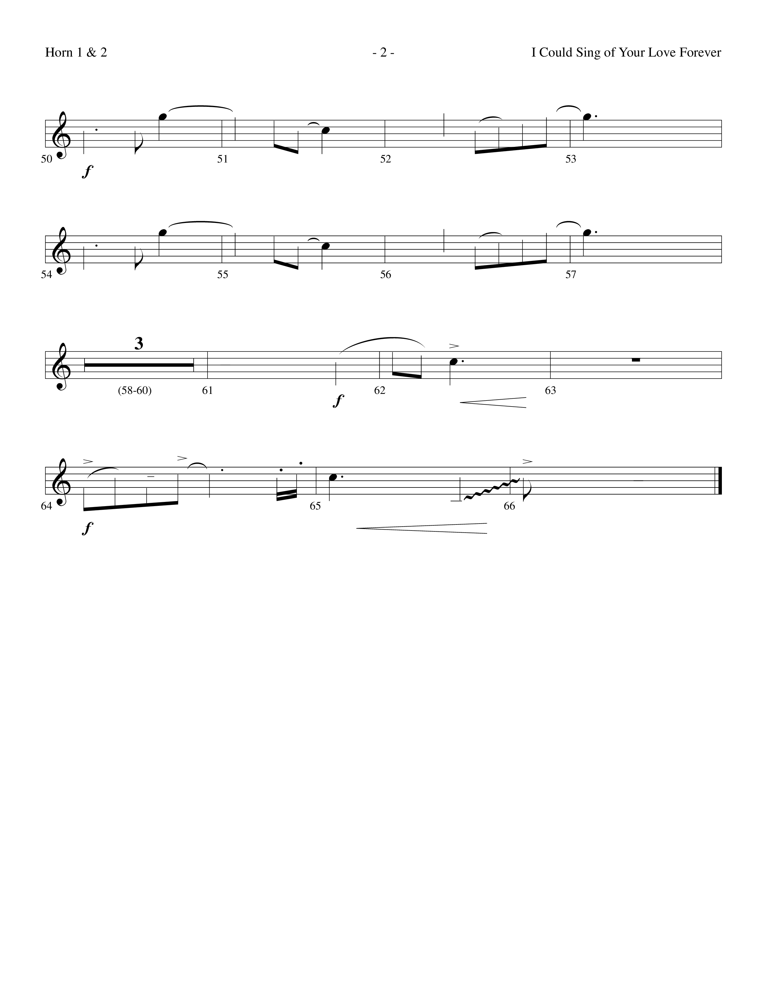 I Could Sing Of Your Love Forever (with O Come All Ye Faithful) (Choral Anthem SATB) French Horn 1/2 (Lifeway Choral / Arr. Dennis Allen)