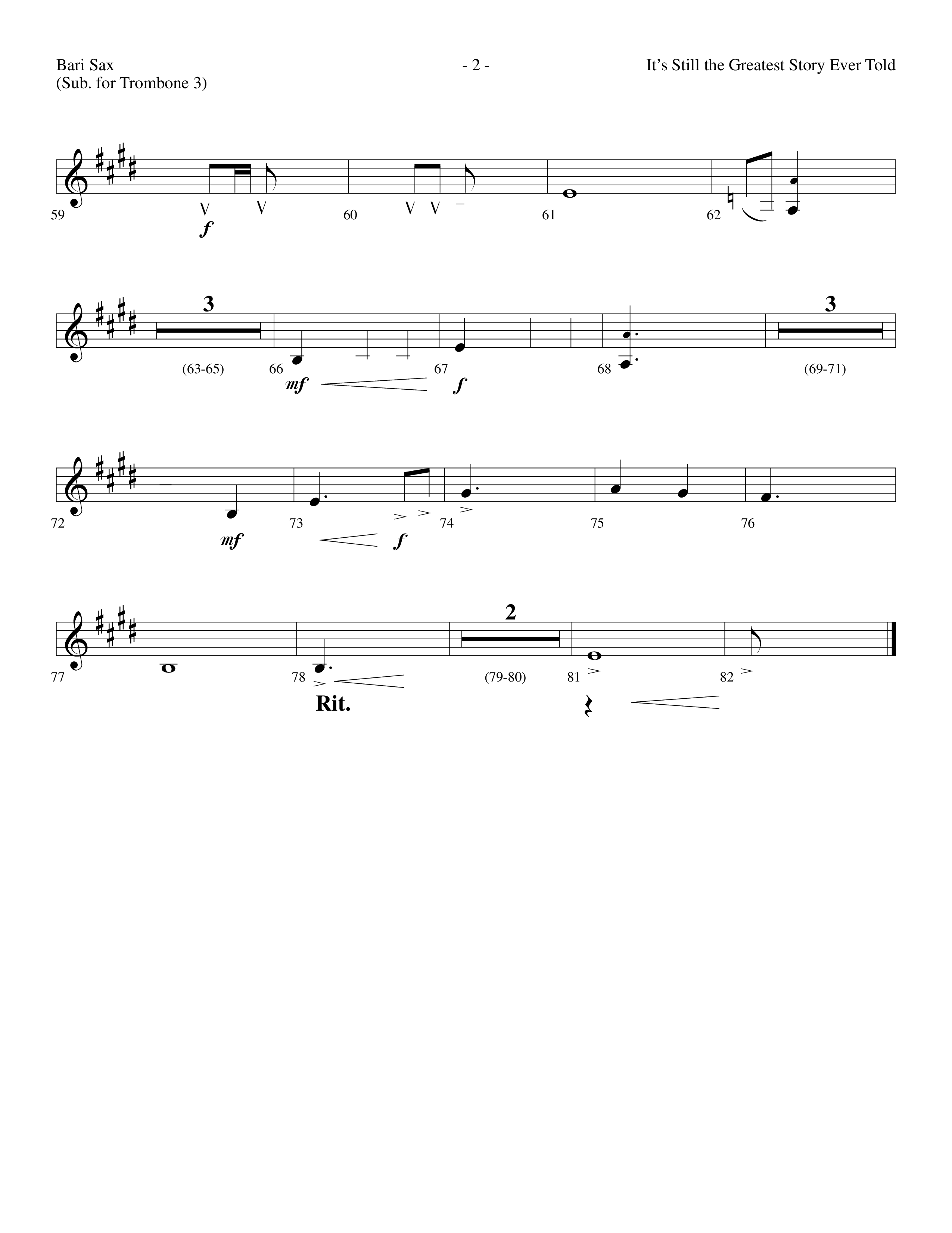 It's Still The Greatest Story Ever Told (Choral Anthem SATB) Bari Sax (Lifeway Choral / Arr. Dennis Allen)