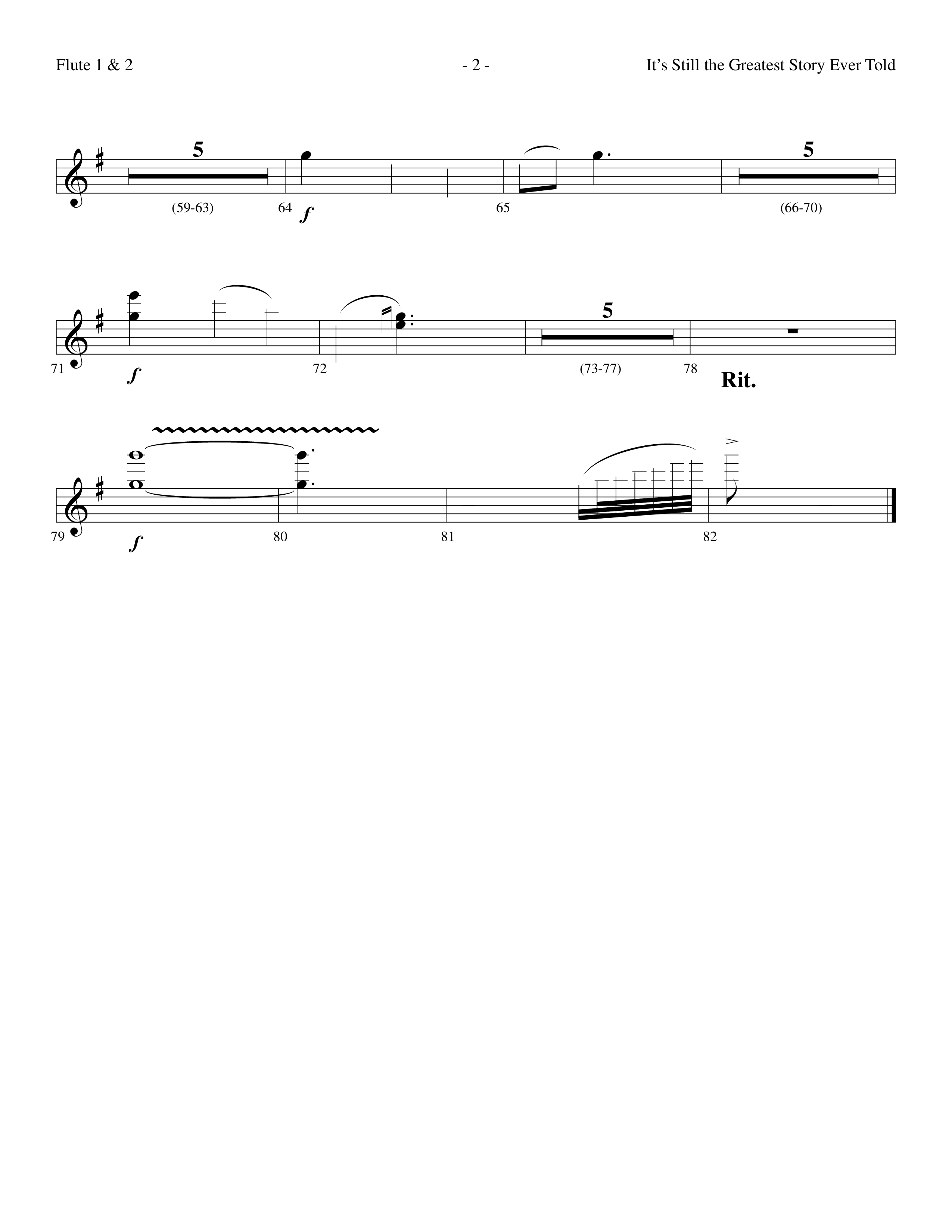 It's Still The Greatest Story Ever Told (Choral Anthem SATB) Flute 1/2 (Lifeway Choral / Arr. Dennis Allen)