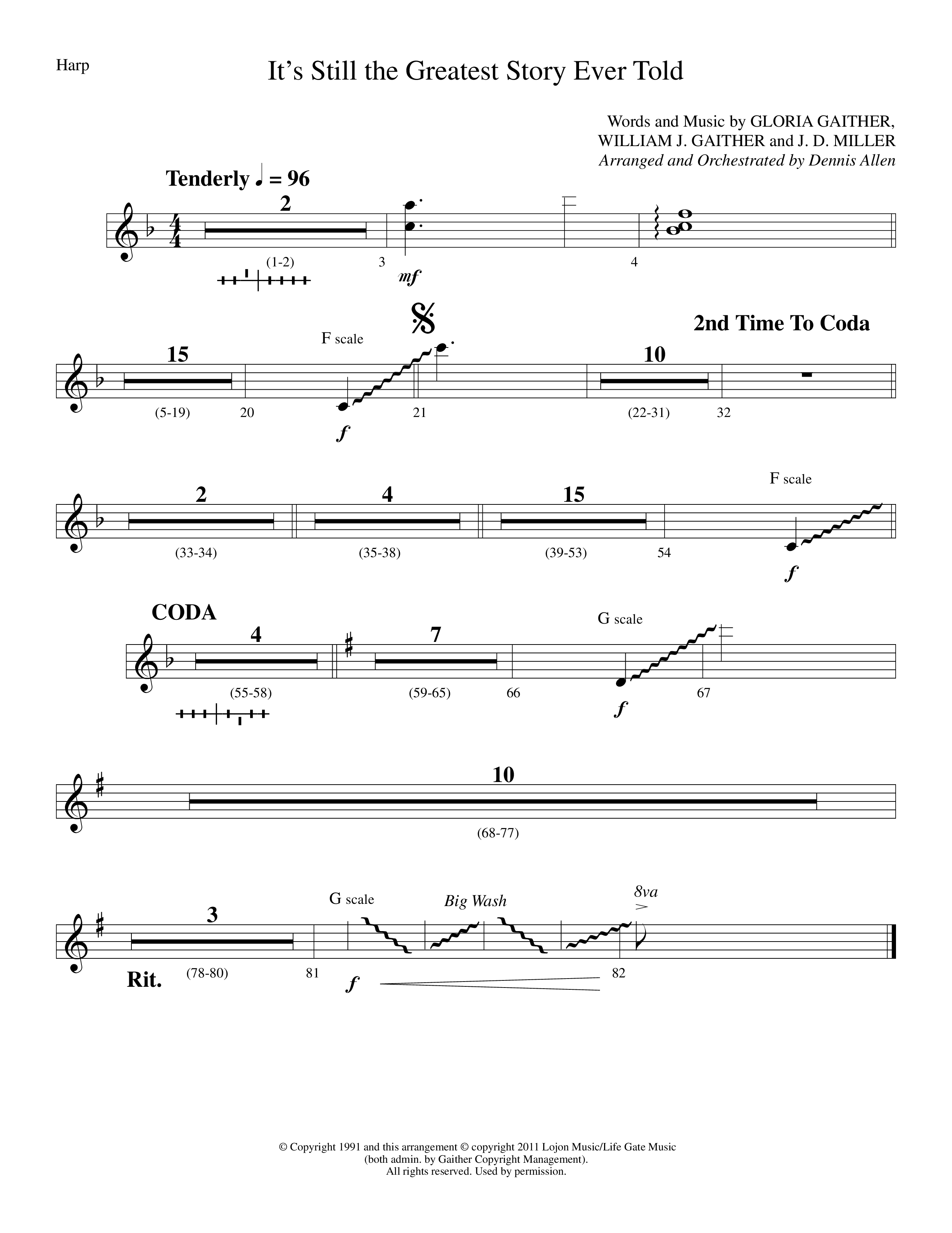 It's Still The Greatest Story Ever Told (Choral Anthem SATB) Harp (Lifeway Choral / Arr. Dennis Allen)