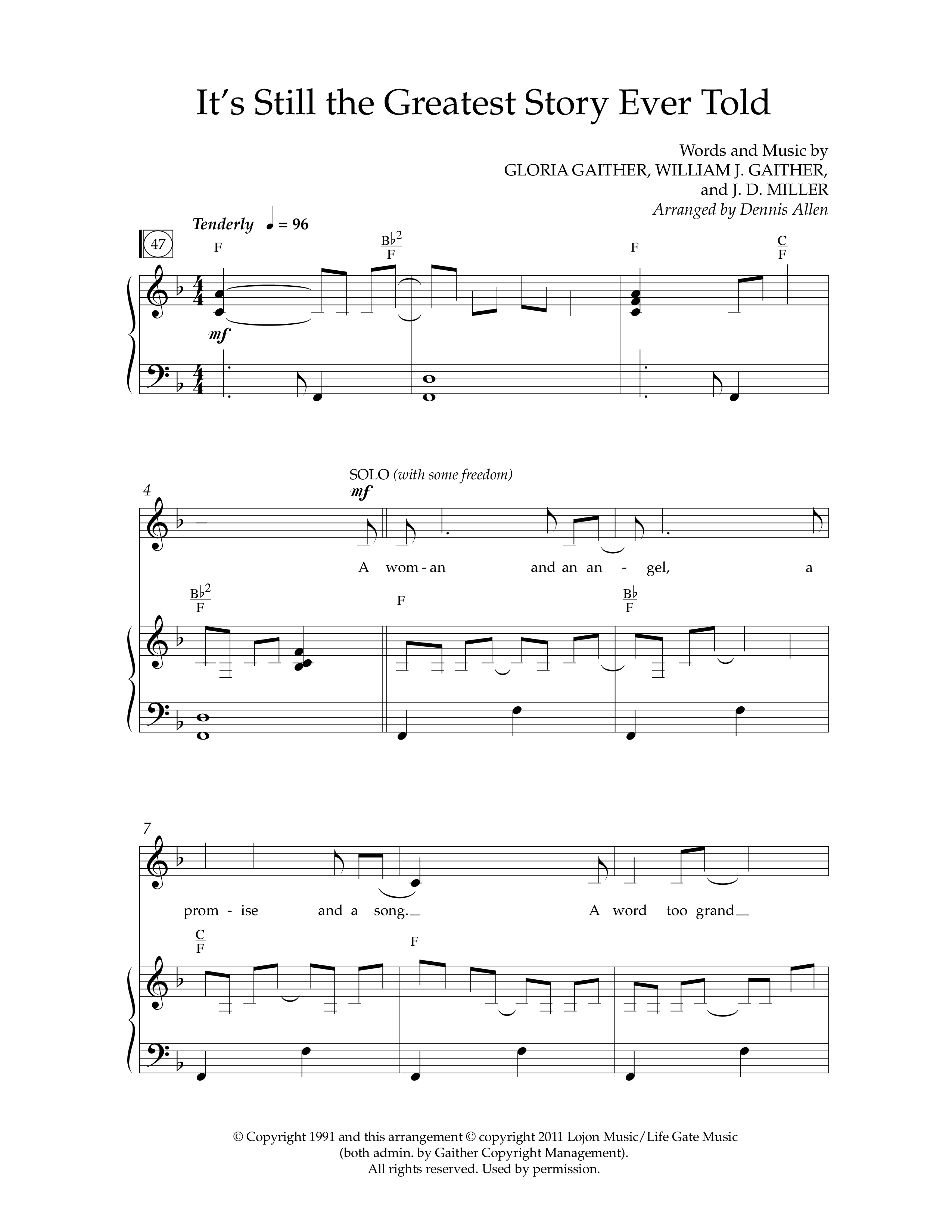 It's Still The Greatest Story Ever Told (Choral Anthem SATB) Anthem (SATB/Piano) (Lifeway Choral / Arr. Dennis Allen)