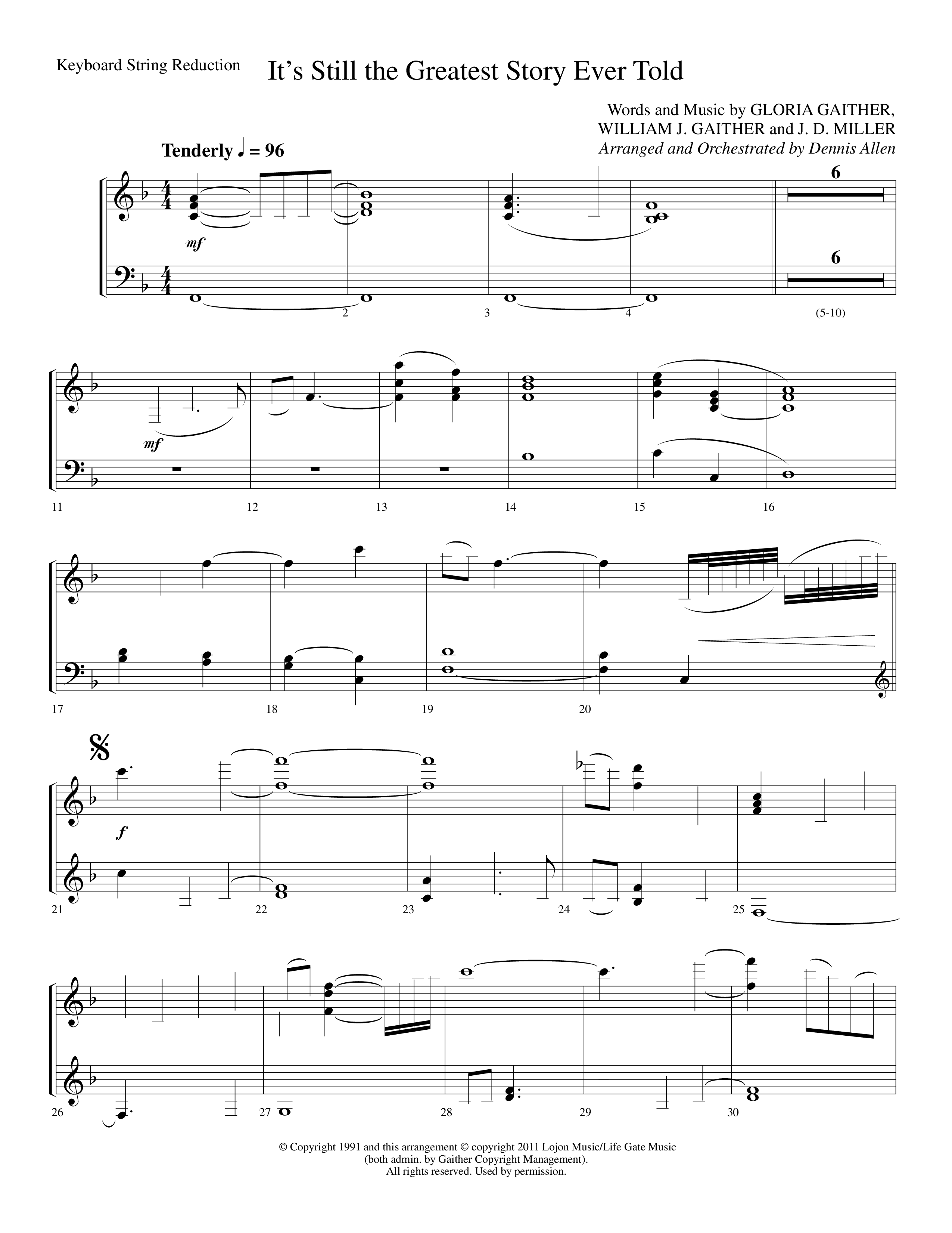 It's Still The Greatest Story Ever Told (Choral Anthem SATB) String Reduction (Lifeway Choral / Arr. Dennis Allen)