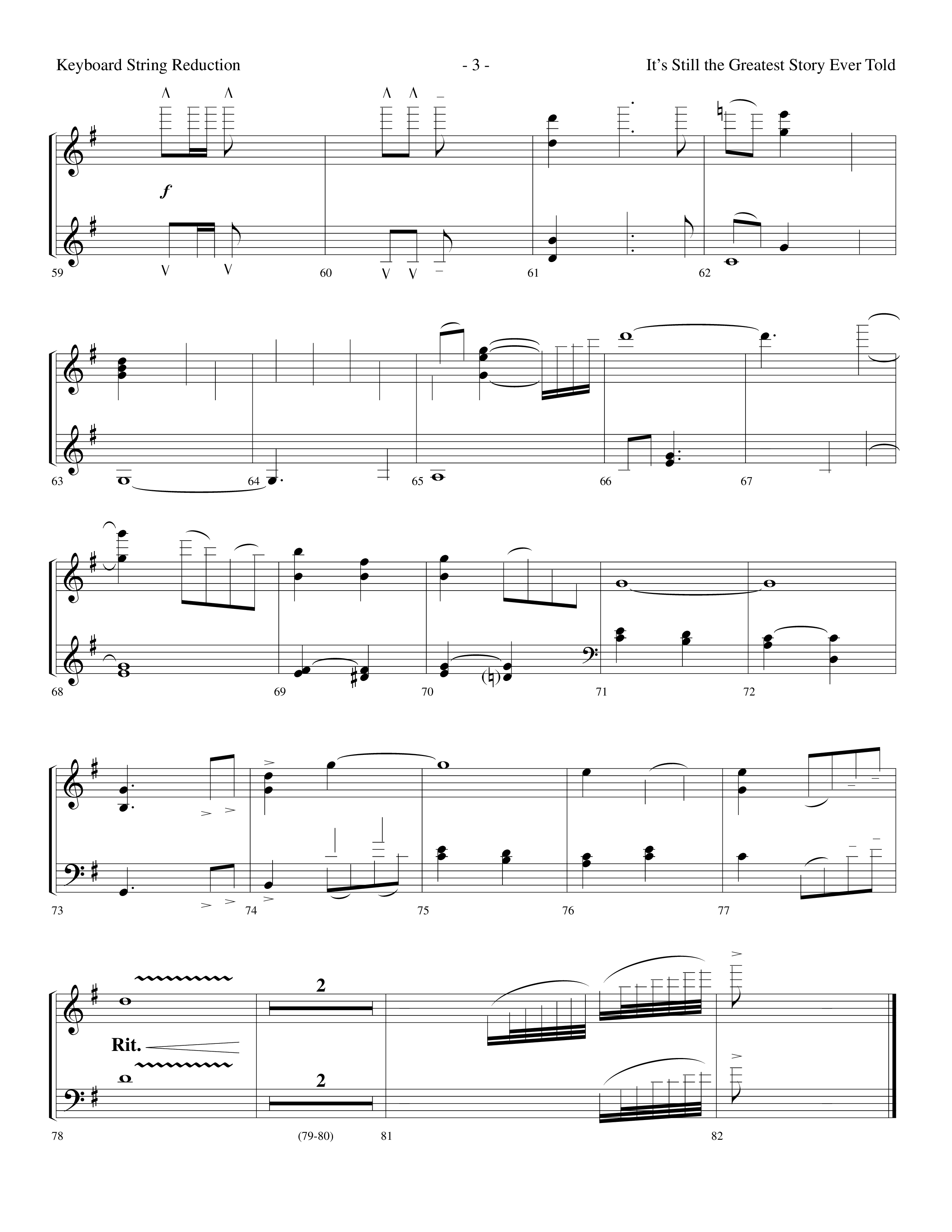 It's Still The Greatest Story Ever Told (Choral Anthem SATB) String Reduction (Lifeway Choral / Arr. Dennis Allen)