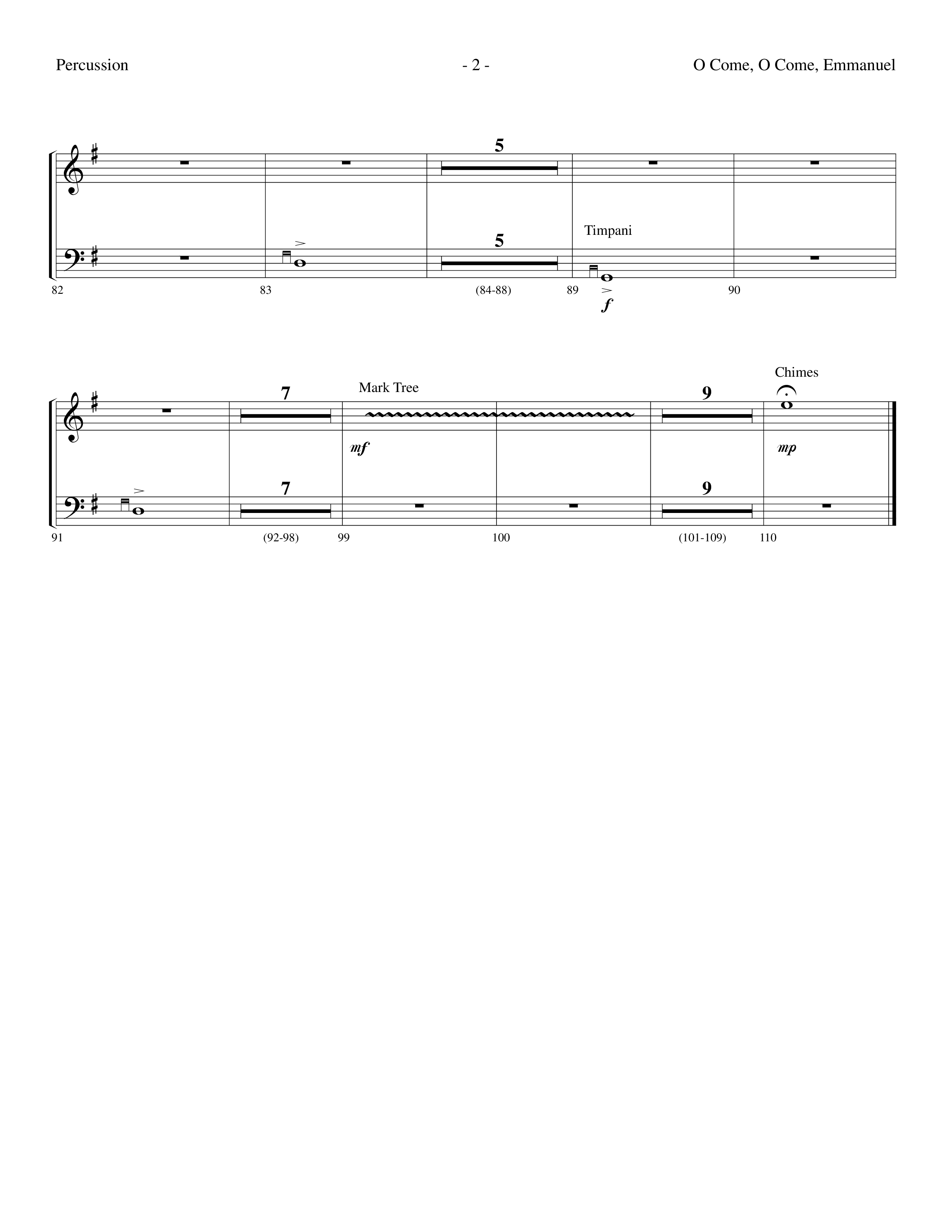 O Come O Come Emmanuel (Choral Anthem SATB) Percussion (Lifeway Worship / Arr. Dennis Allen)