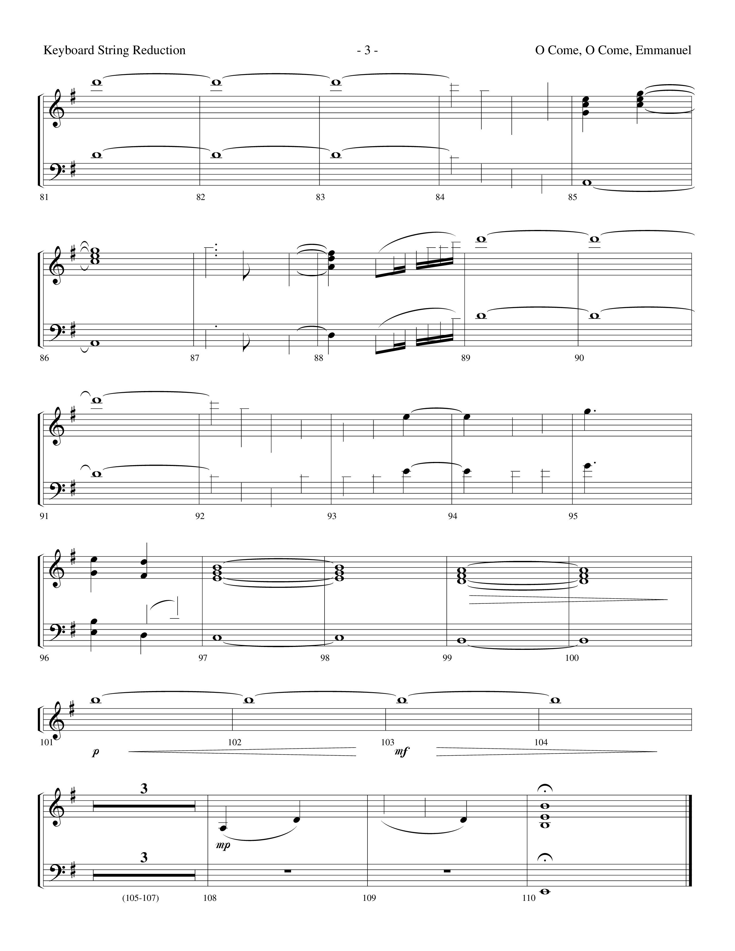 O Come O Come Emmanuel (Choral Anthem SATB) String Reduction (Lifeway Worship / Arr. Dennis Allen)