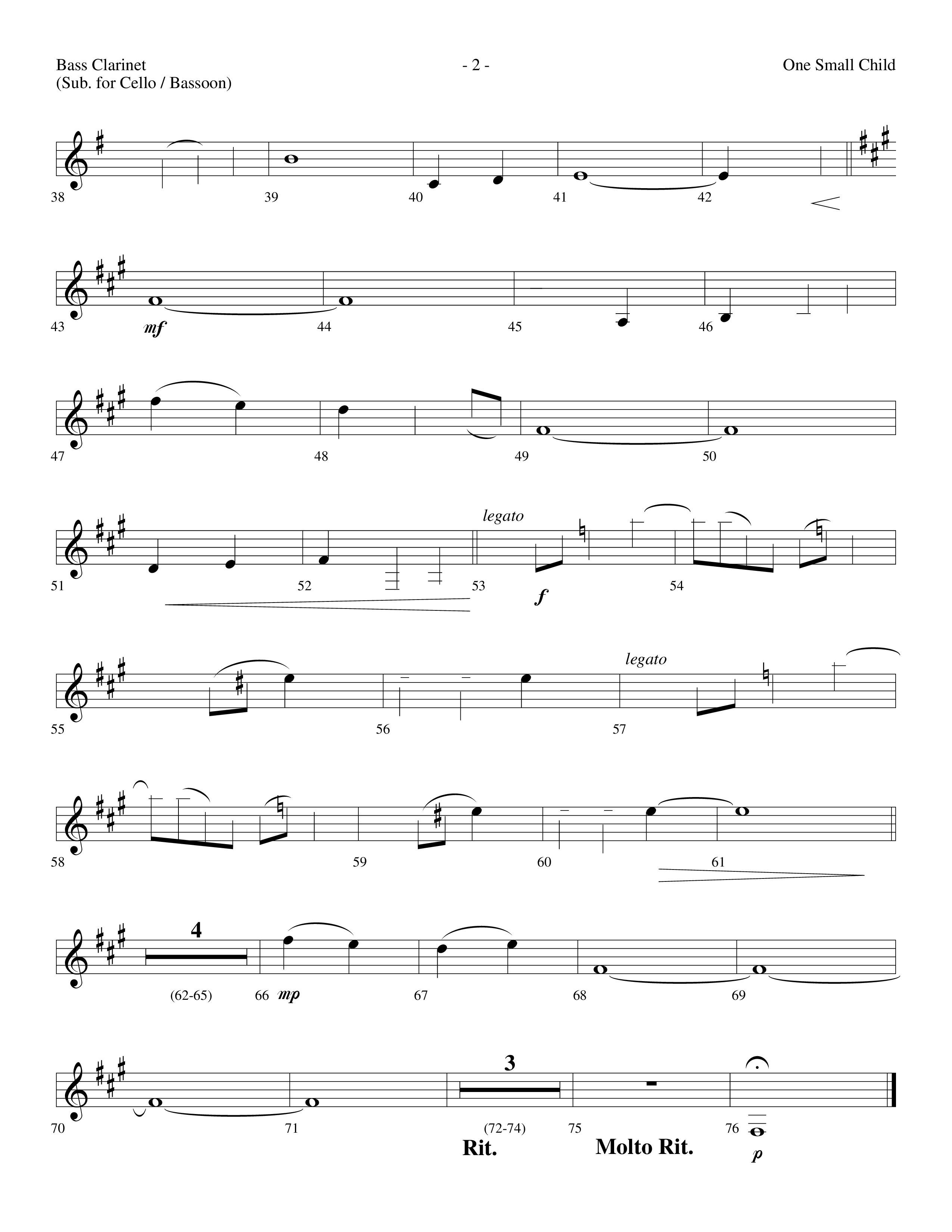 One Small Child (Choral Anthem SATB) Bass Clarinet (Lifeway Choral / Arr. Dennis Allen)