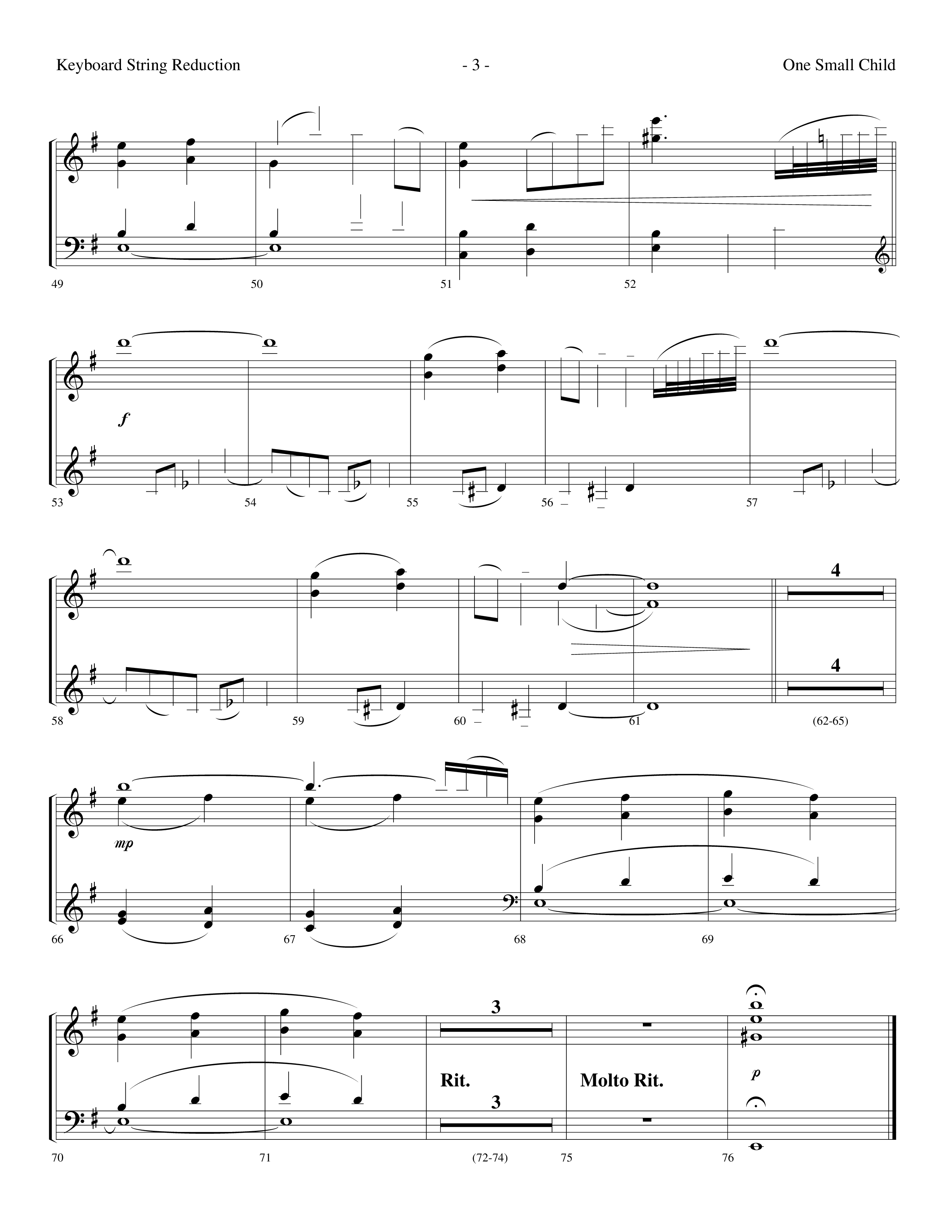 One Small Child (Choral Anthem SATB) String Reduction (Lifeway Choral / Arr. Dennis Allen)