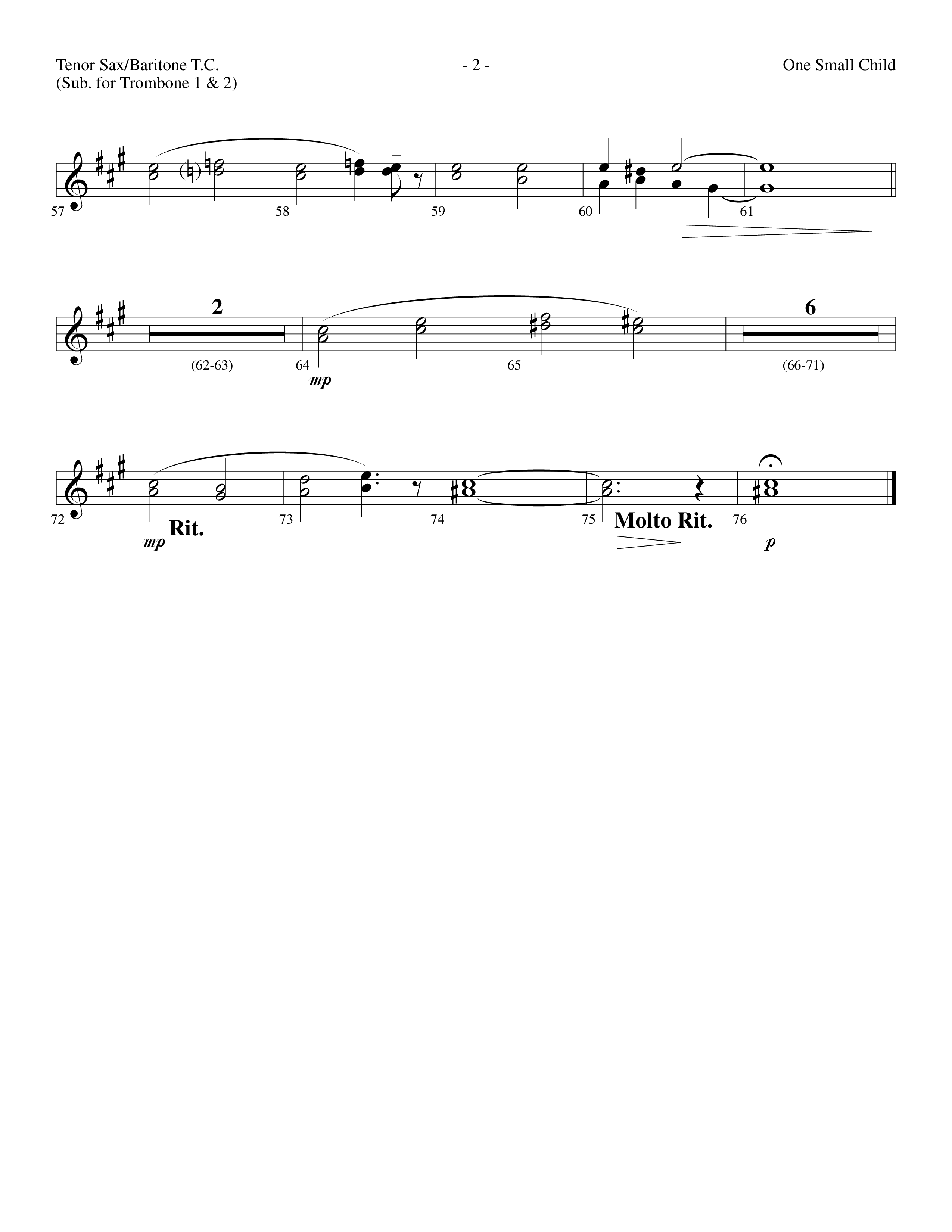 One Small Child (Choral Anthem SATB) Tenor Sax/Baritone T.C. (Lifeway Choral / Arr. Dennis Allen)