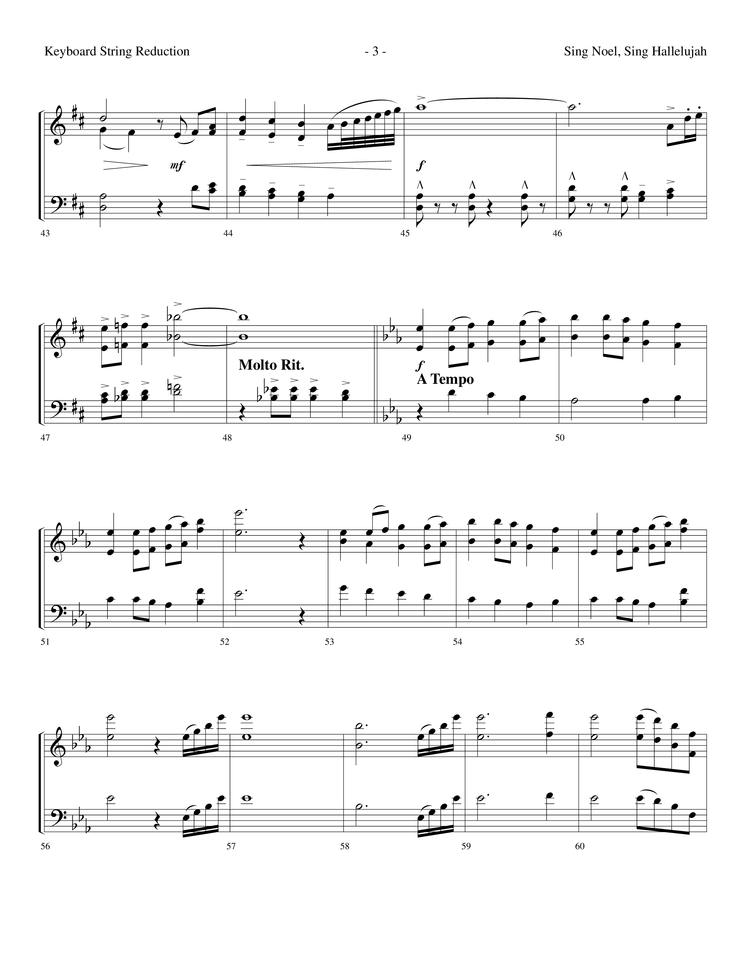 Sing Noel Sing Hallelujah (Choral Anthem SATB) String Reduction (Lifeway Choral / Arr. Dennis Allen)